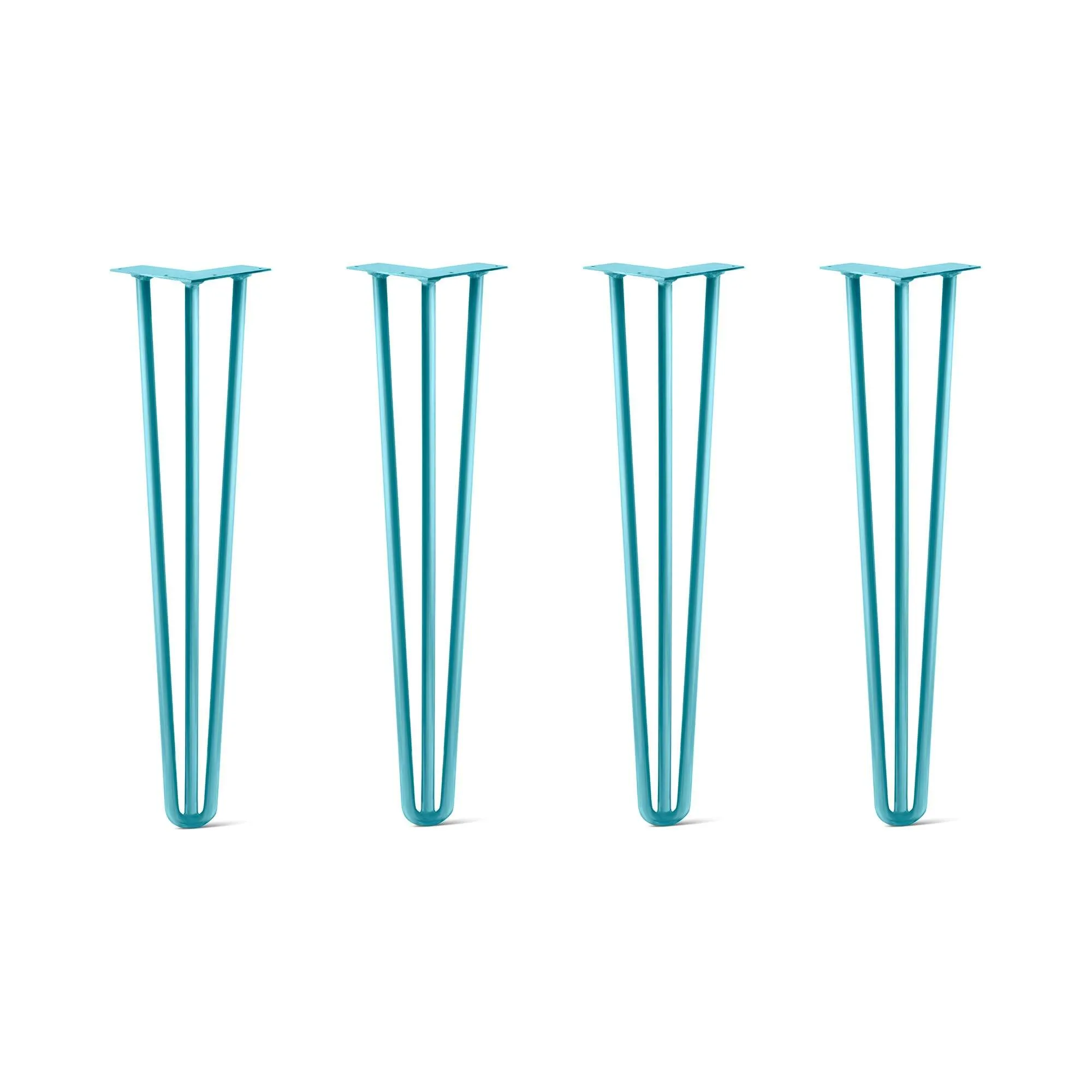 Hairpin Legs Set of 4, 3-Rod Design - Teal Powder Coated Finish