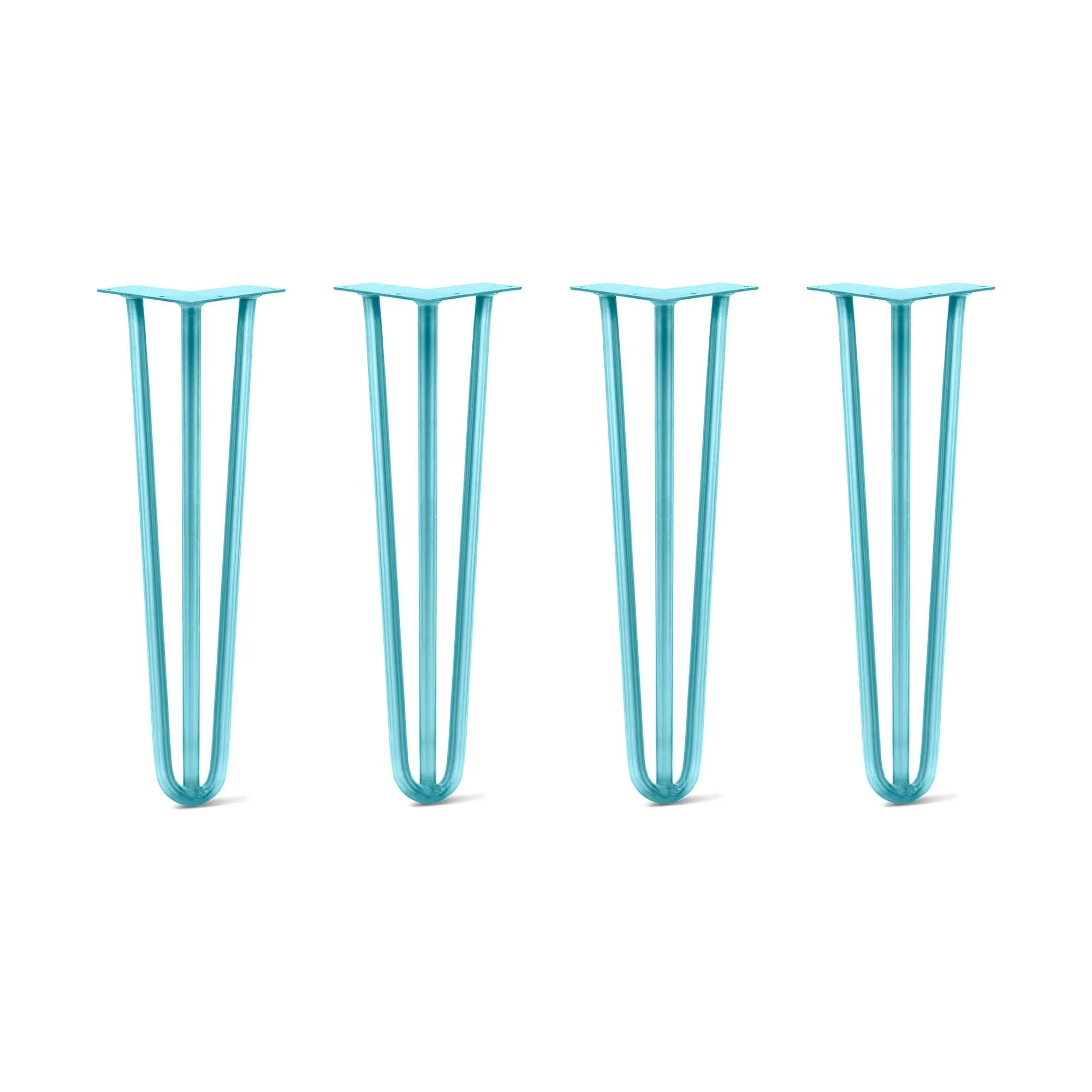 Hairpin Legs Set of 4, 3-Rod Design - Teal Powder Coated Finish