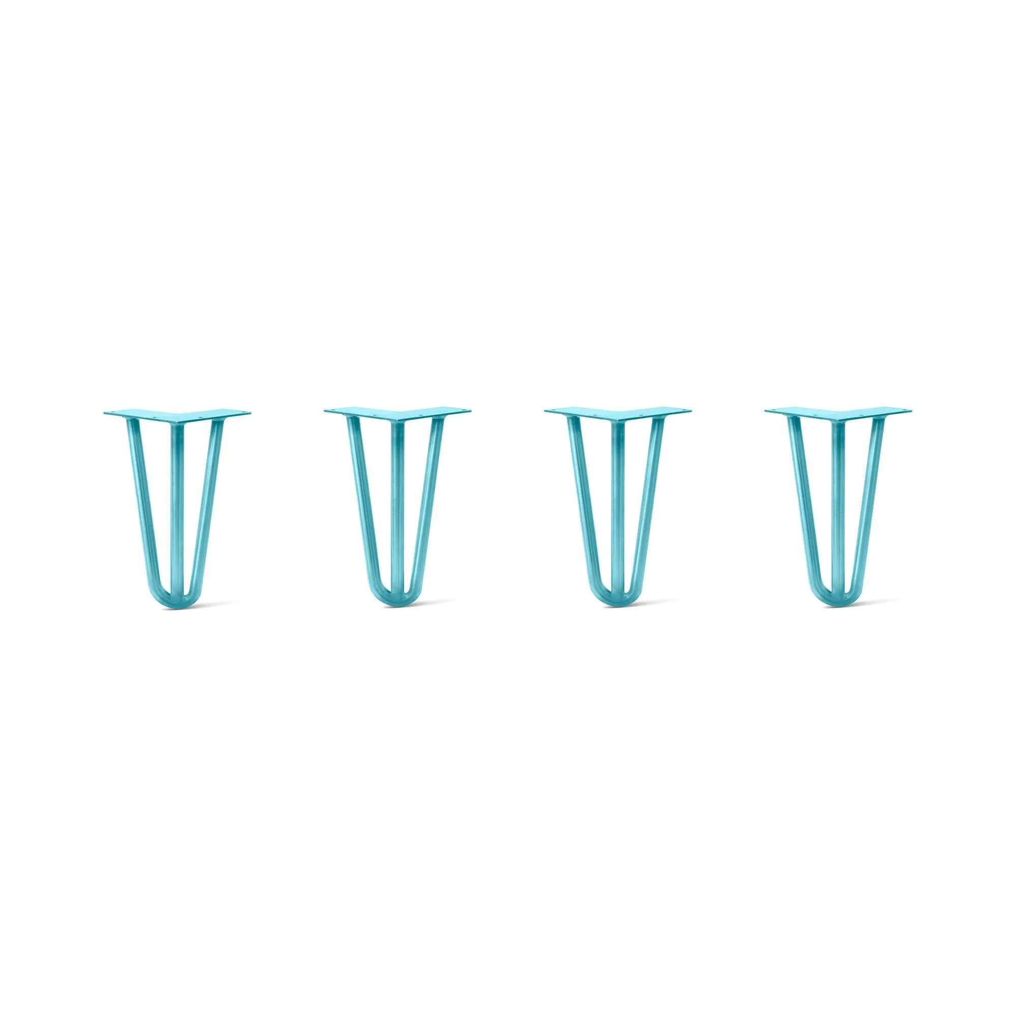 Hairpin Legs Set of 4, 3-Rod Design - Teal Powder Coated Finish