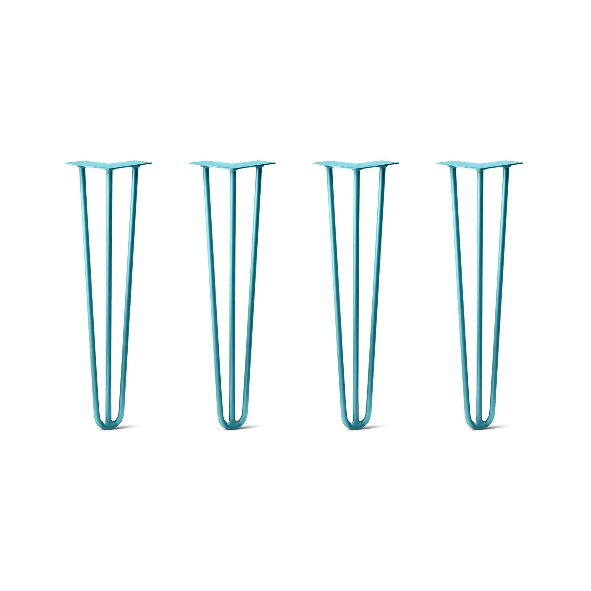 Hairpin Legs Set of 4, 3-Rod Design - Teal Powder Coated Finish