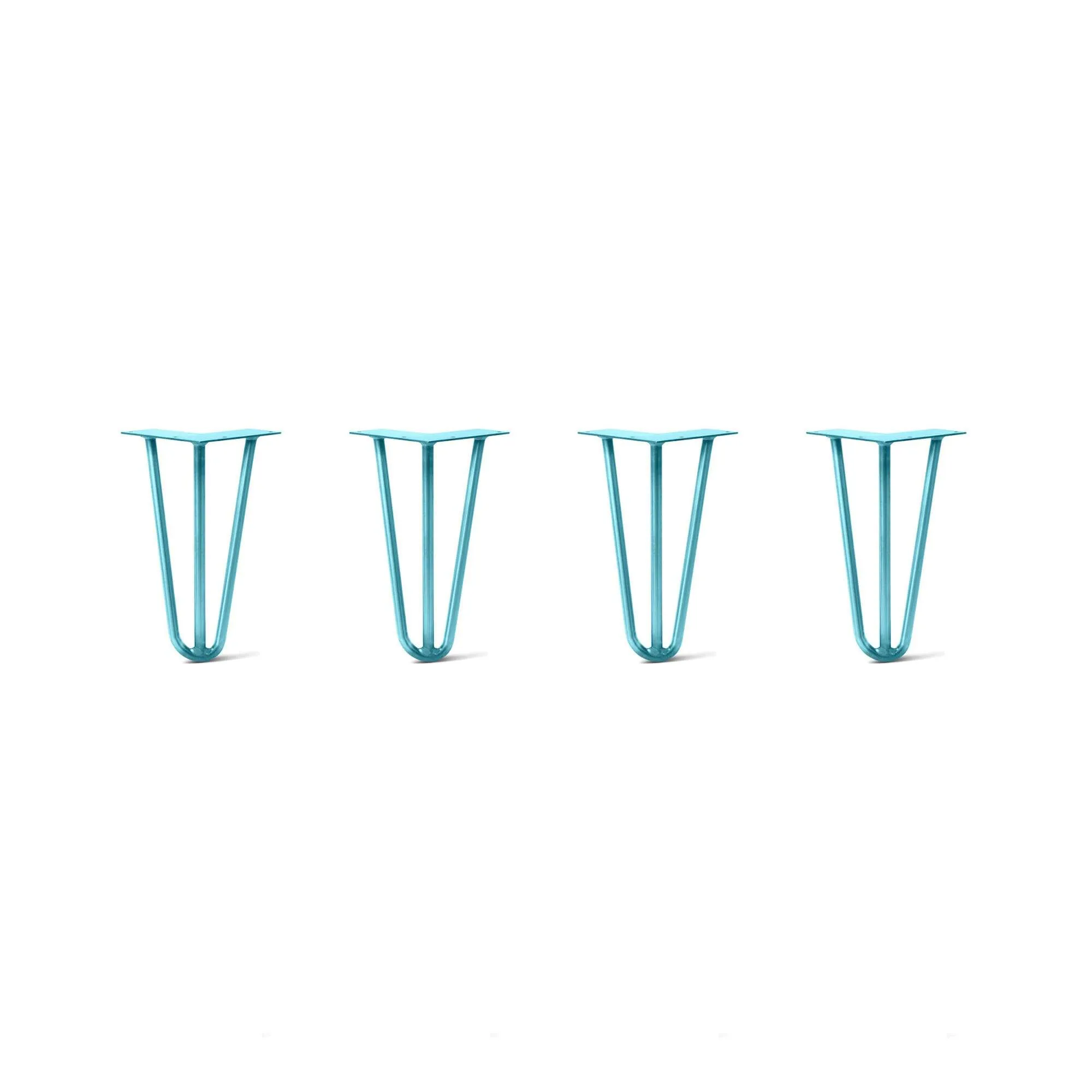 Hairpin Legs Set of 4, 3-Rod Design - Teal Powder Coated Finish