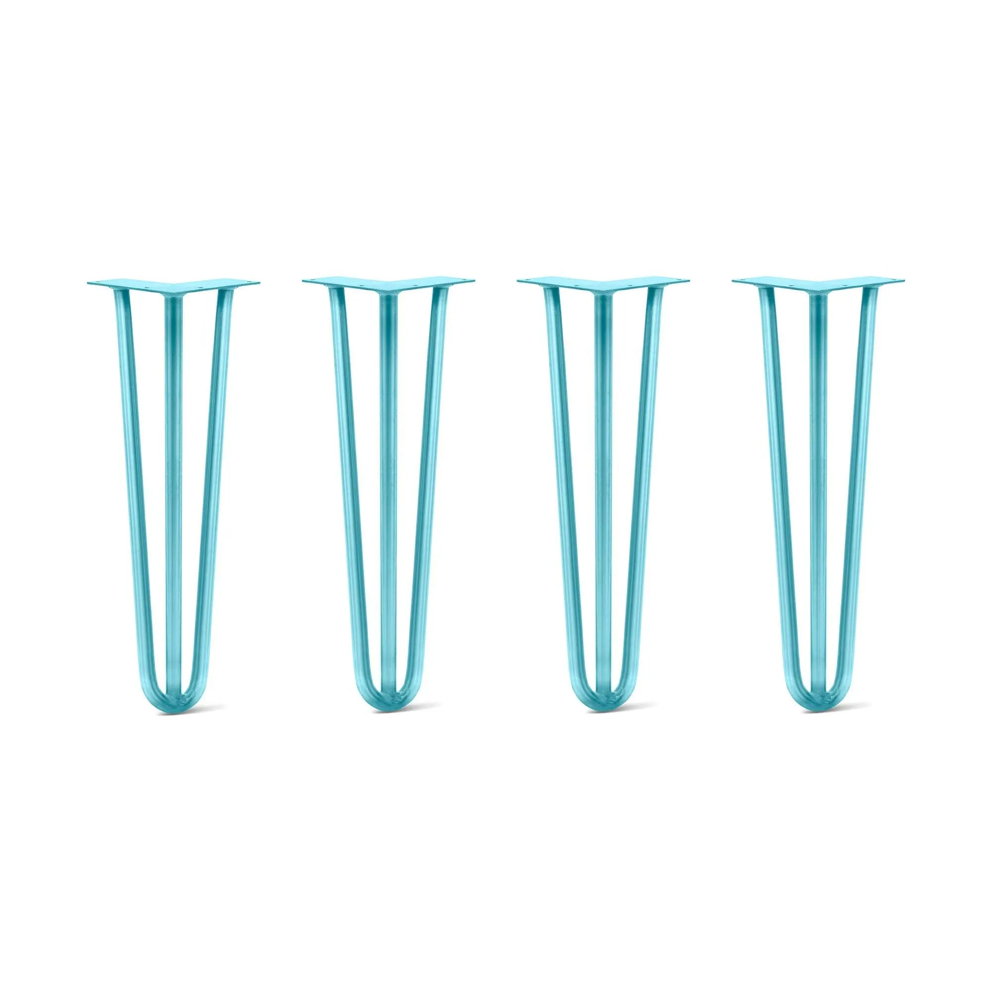 Hairpin Legs Set of 4, 3-Rod Design - Teal Powder Coated Finish