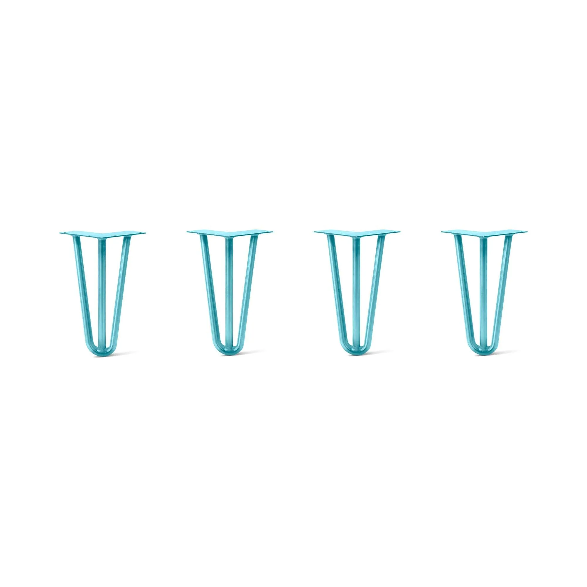 Hairpin Legs Set of 4, 3-Rod Design - Teal Powder Coated Finish