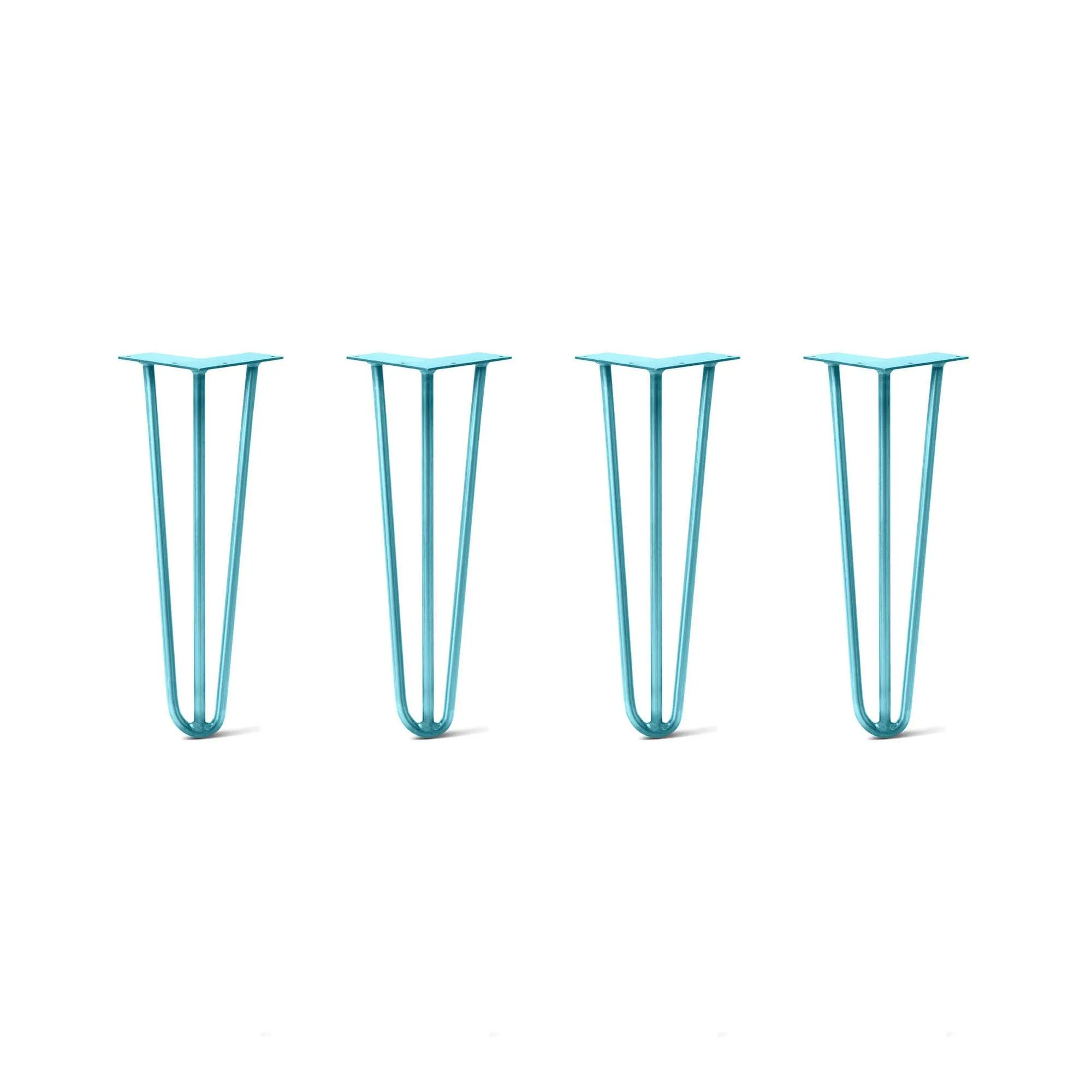 Hairpin Legs Set of 4, 3-Rod Design - Teal Powder Coated Finish