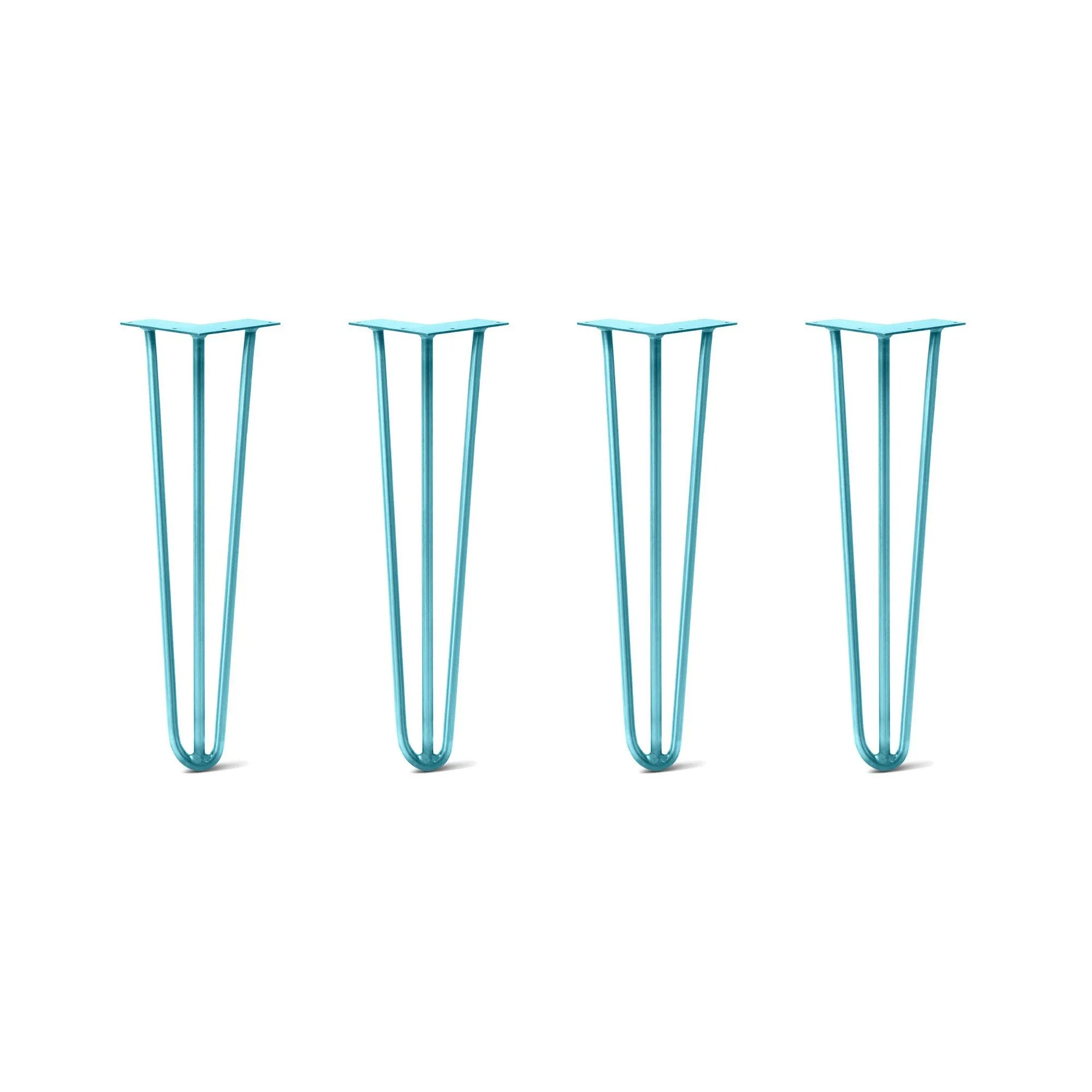 Hairpin Legs Set of 4, 3-Rod Design - Teal Powder Coated Finish