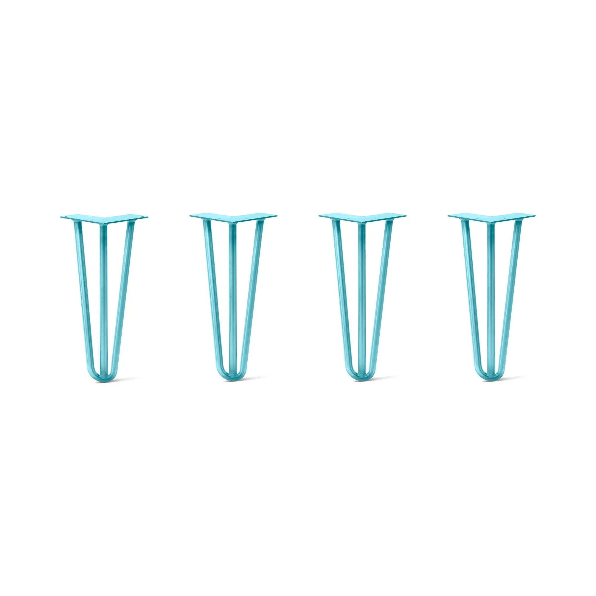 Hairpin Legs Set of 4, 3-Rod Design - Teal Powder Coated Finish