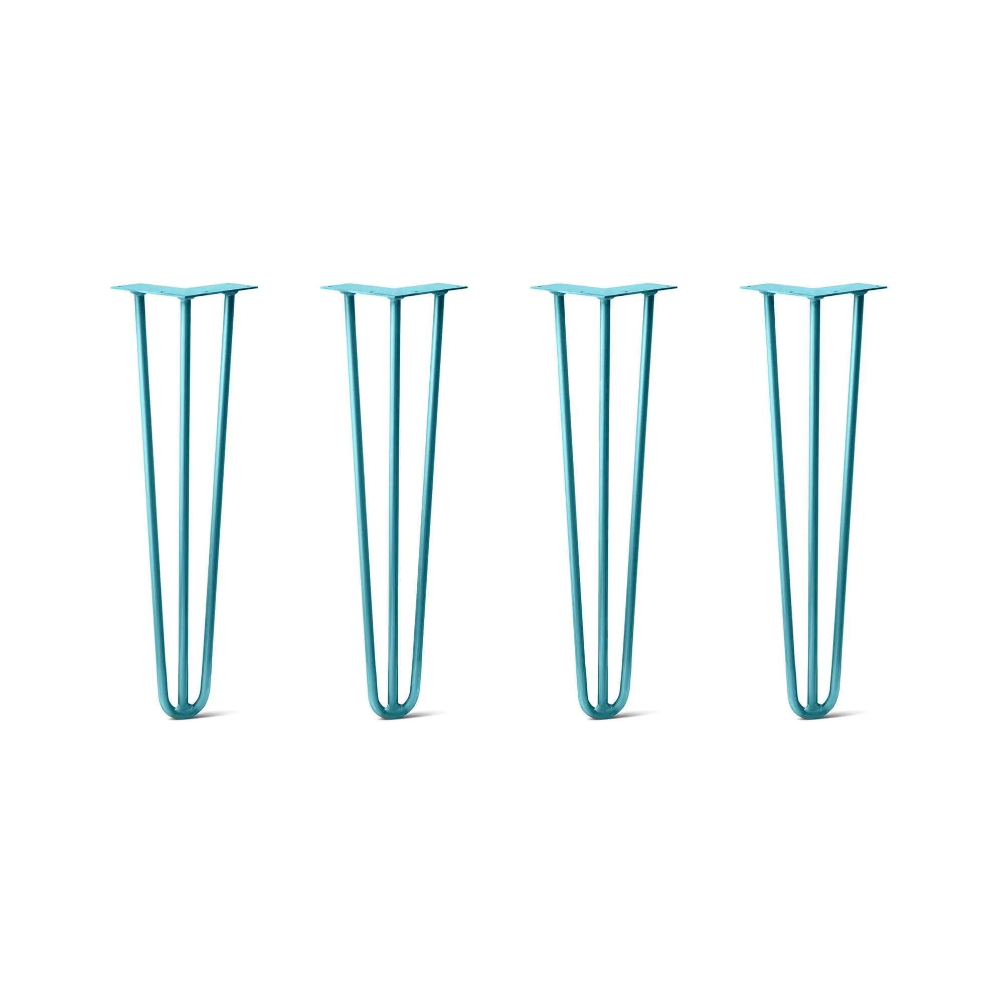 Hairpin Legs Set of 4, 3-Rod Design - Teal Powder Coated Finish