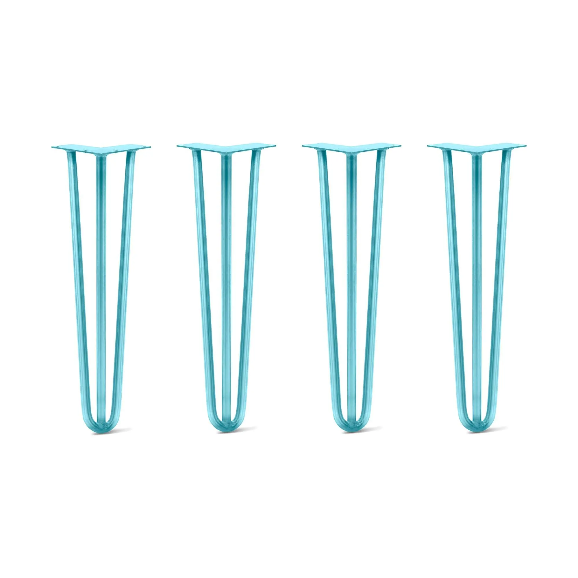 Hairpin Legs Set of 4, 3-Rod Design - Teal Powder Coated Finish