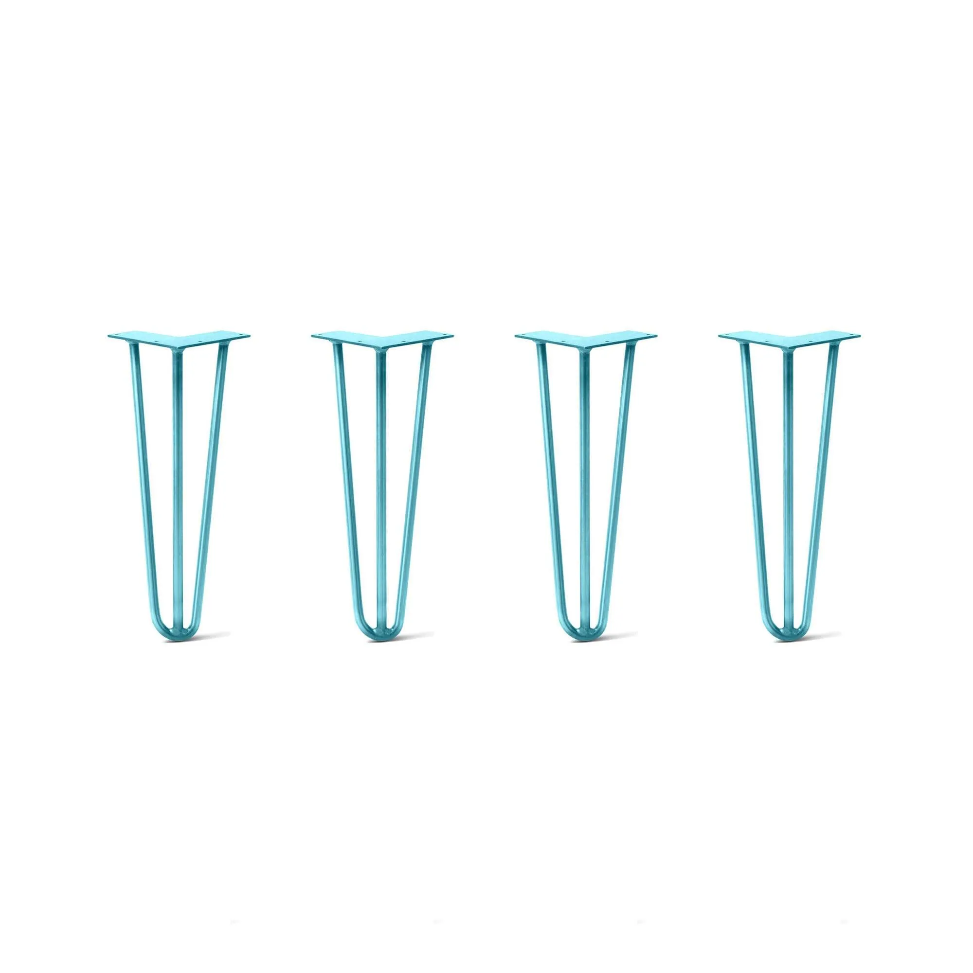 Hairpin Legs Set of 4, 3-Rod Design - Teal Powder Coated Finish