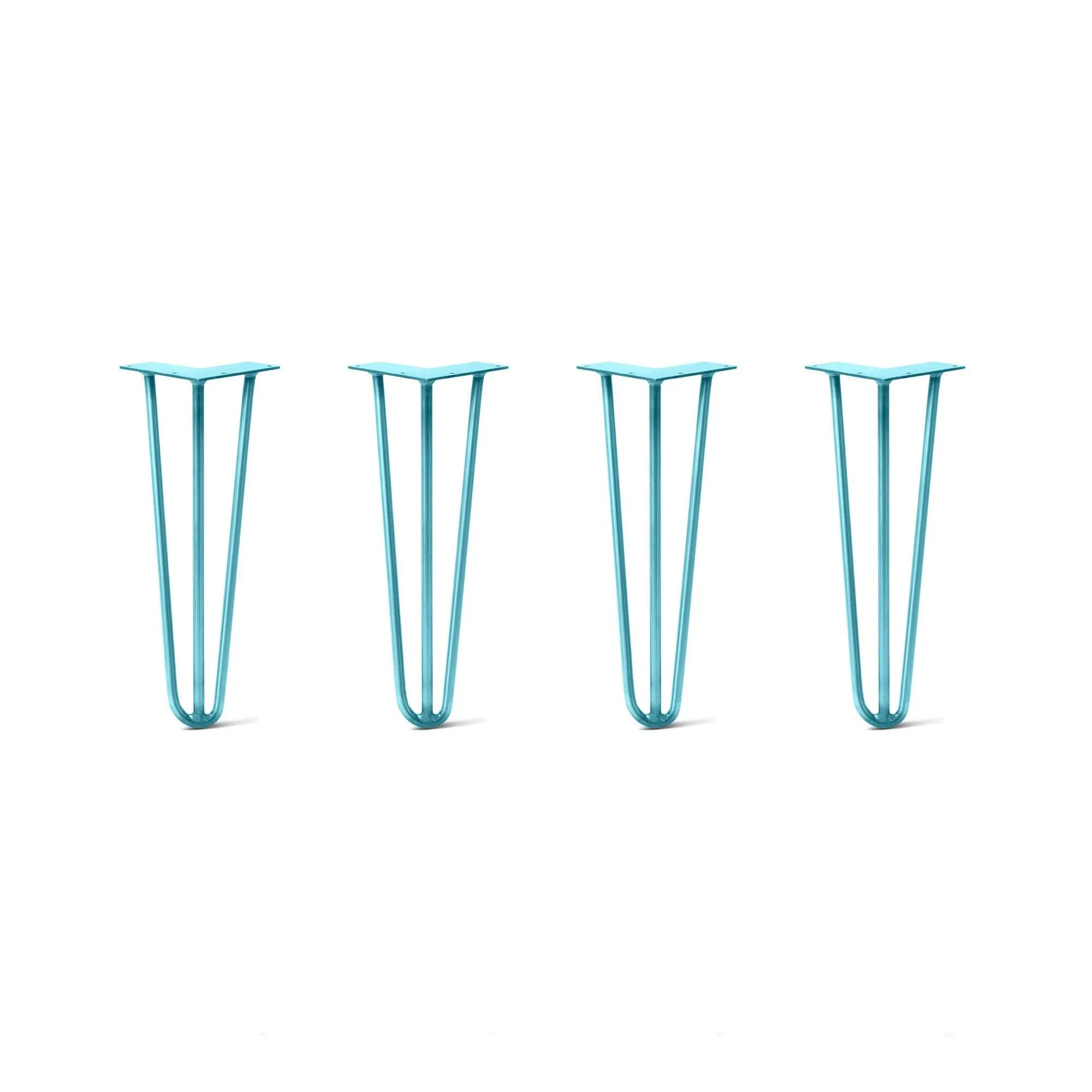 Hairpin Legs Set of 4, 3-Rod Design - Teal Powder Coated Finish