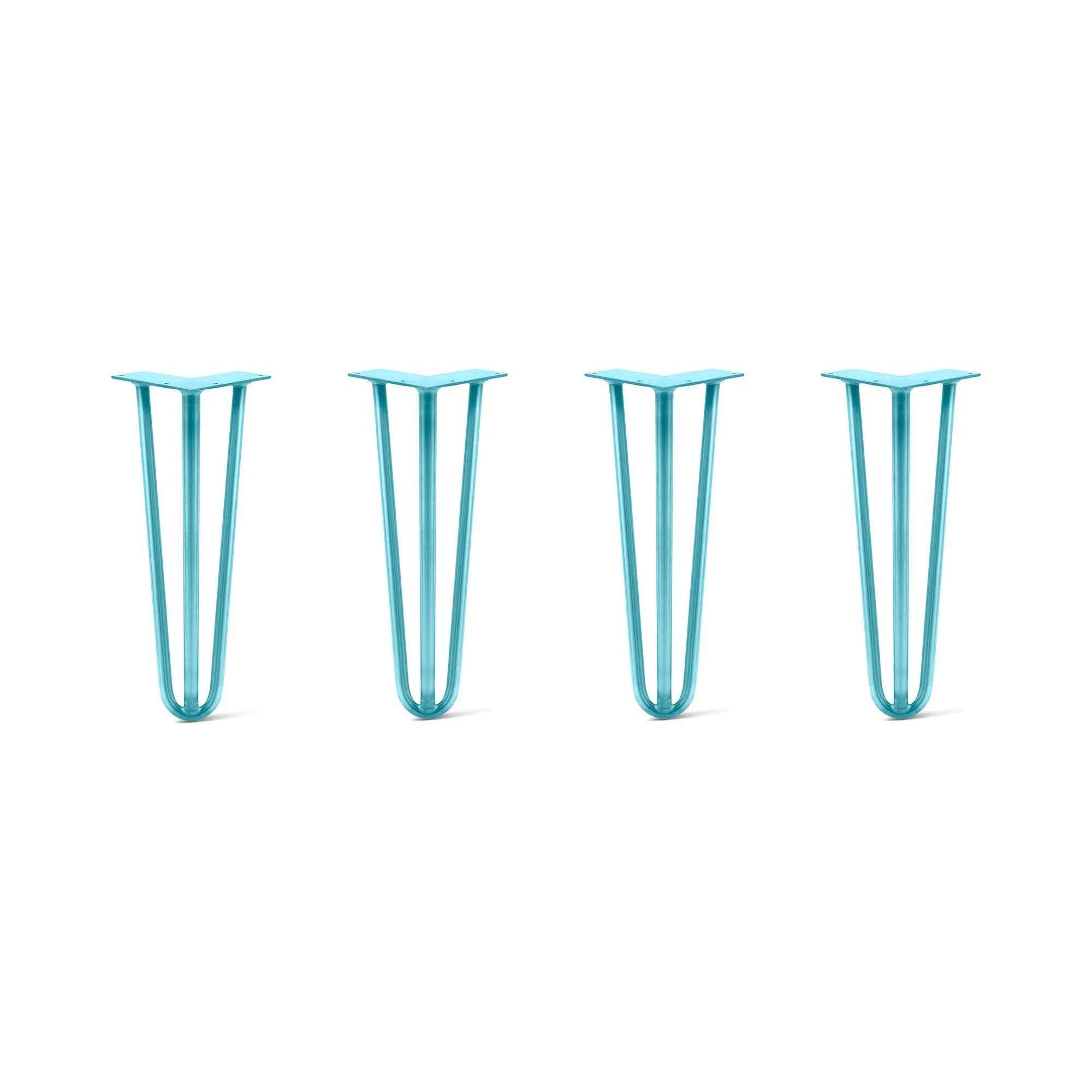 Hairpin Legs Set of 4, 3-Rod Design - Teal Powder Coated Finish