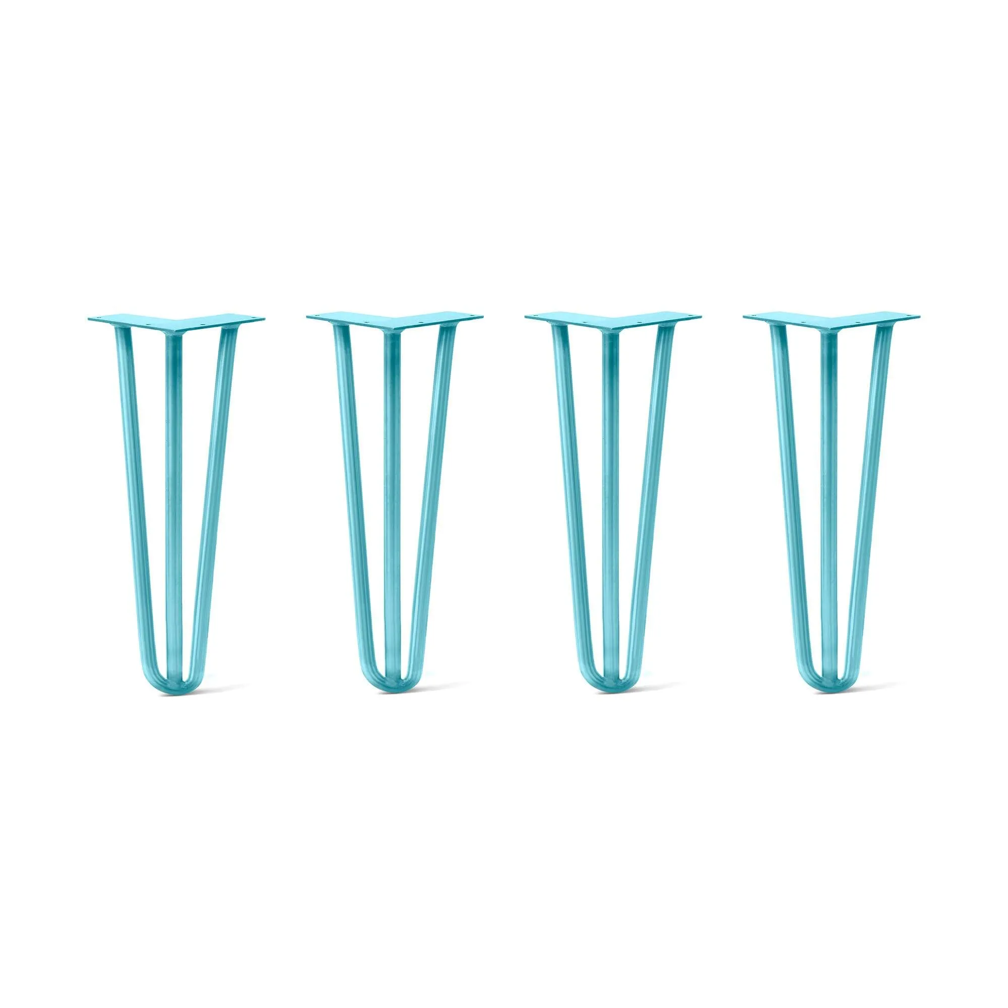 Hairpin Legs Set of 4, 3-Rod Design - Teal Powder Coated Finish