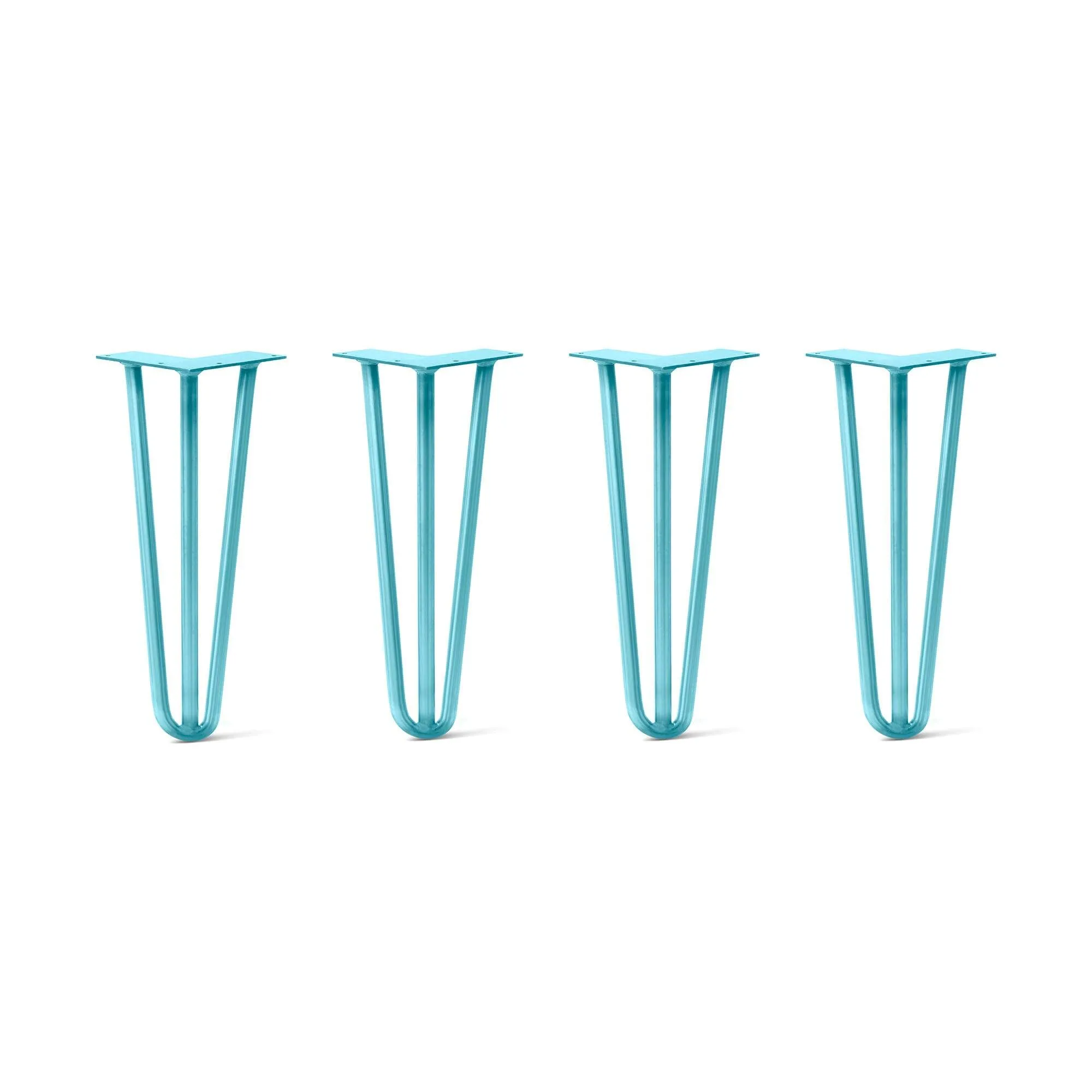 Hairpin Legs Set of 4, 3-Rod Design - Teal Powder Coated Finish