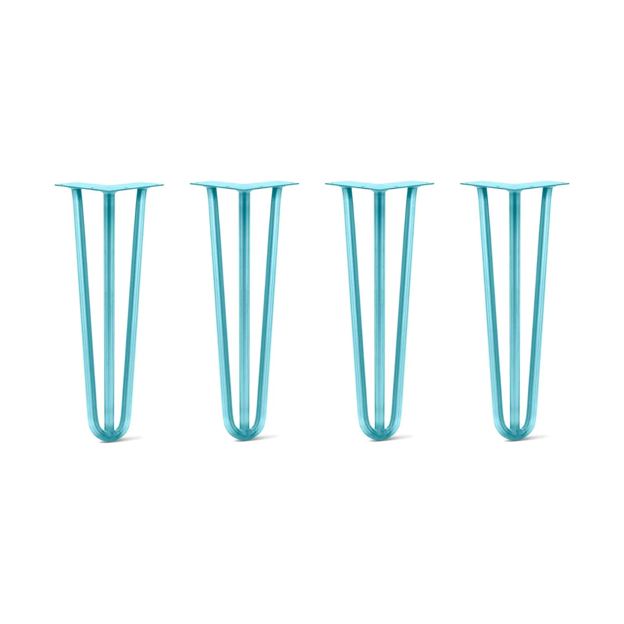 Hairpin Legs Set of 4, 3-Rod Design - Teal Powder Coated Finish