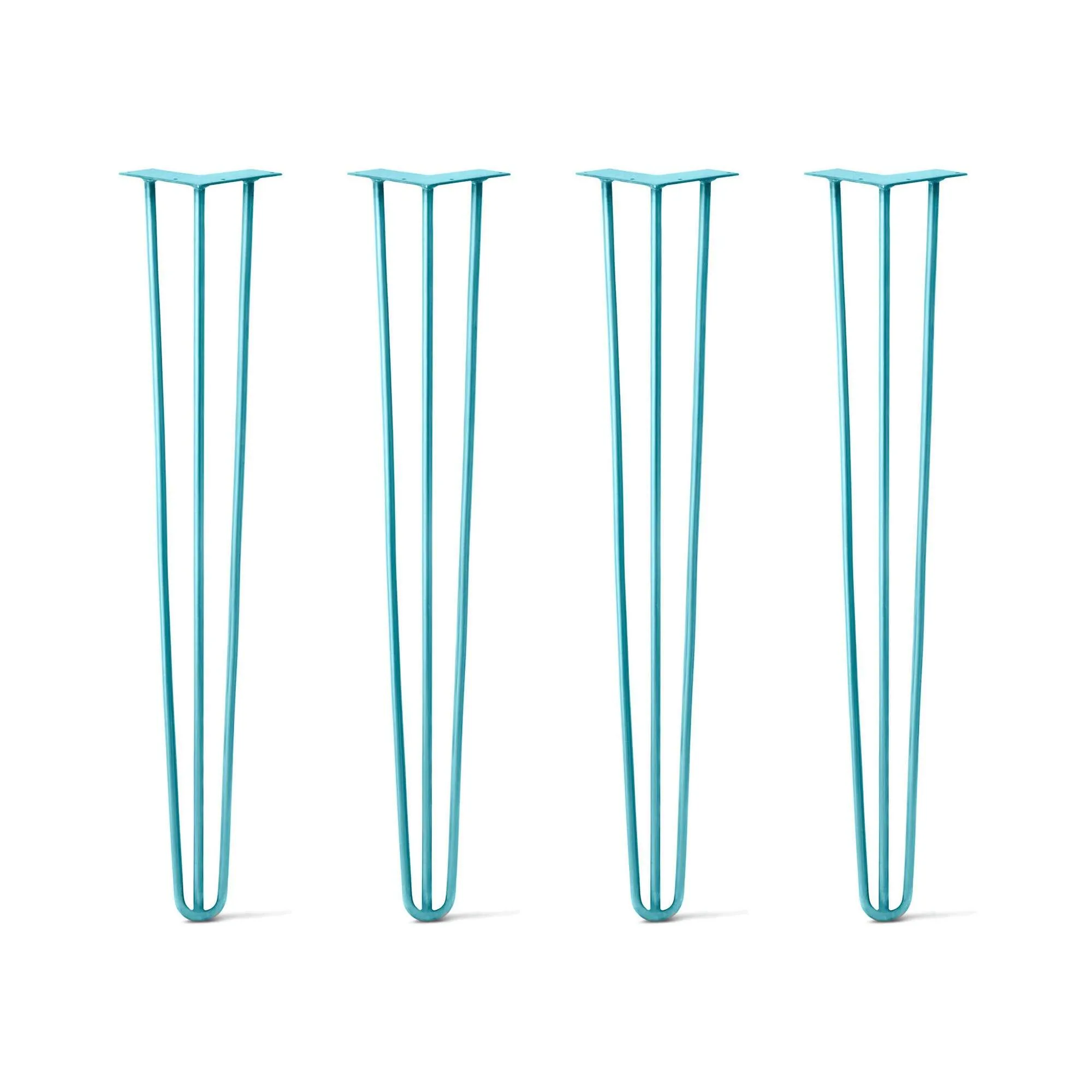 Hairpin Legs Set of 4, 3-Rod Design - Teal Powder Coated Finish