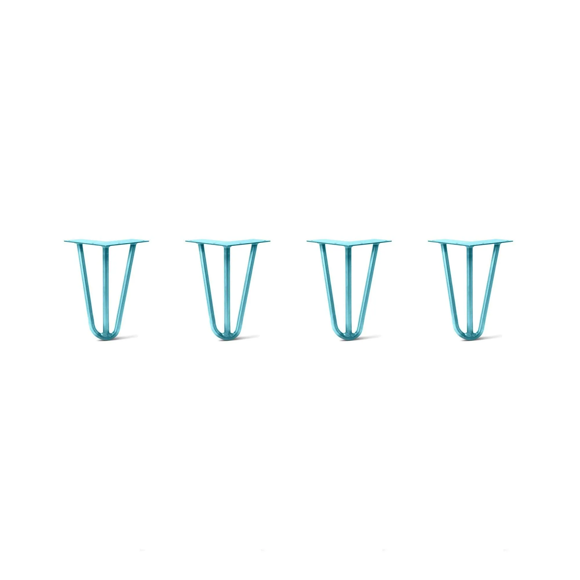 Hairpin Legs Set of 4, 3-Rod Design - Teal Powder Coated Finish