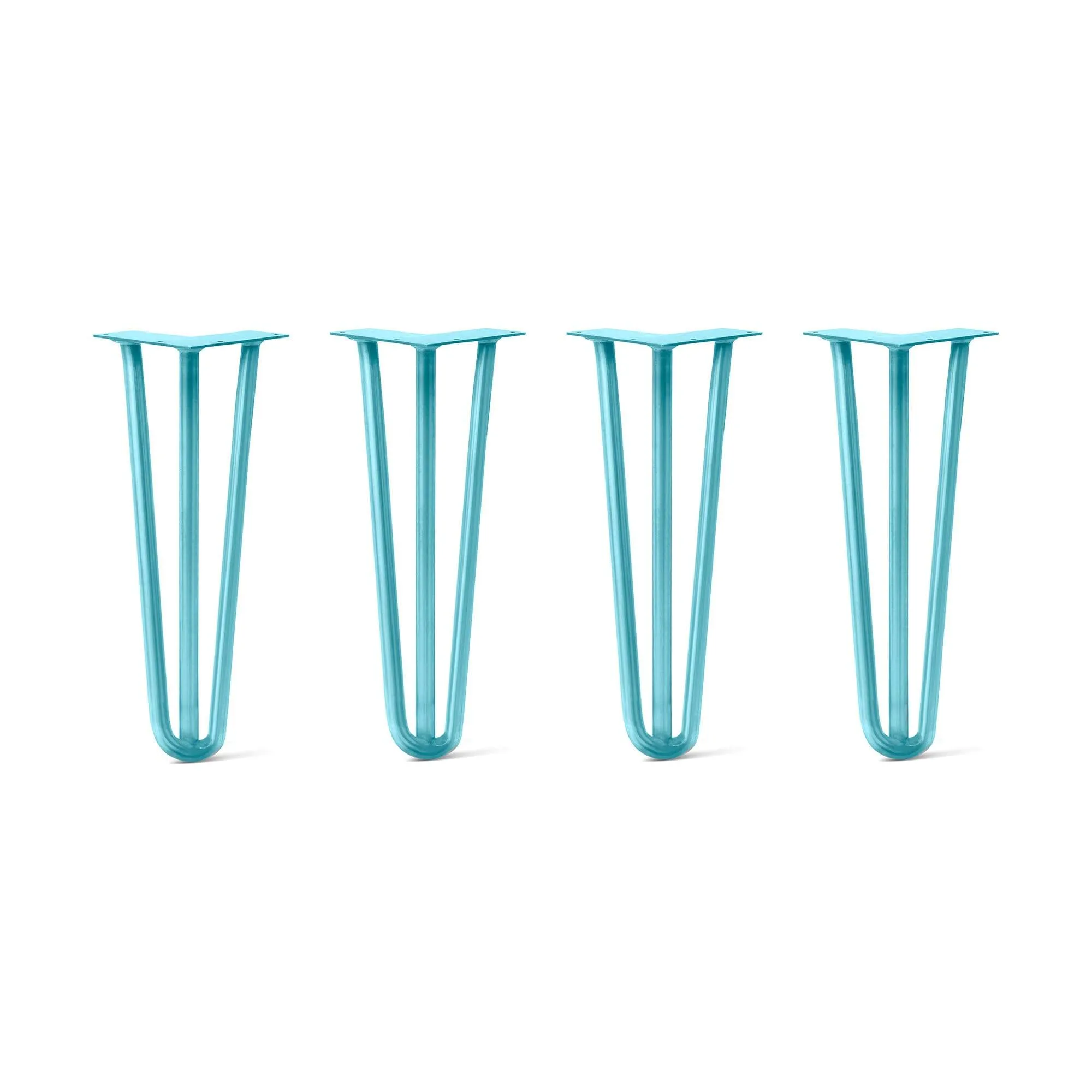 Hairpin Legs Set of 4, 3-Rod Design - Teal Powder Coated Finish