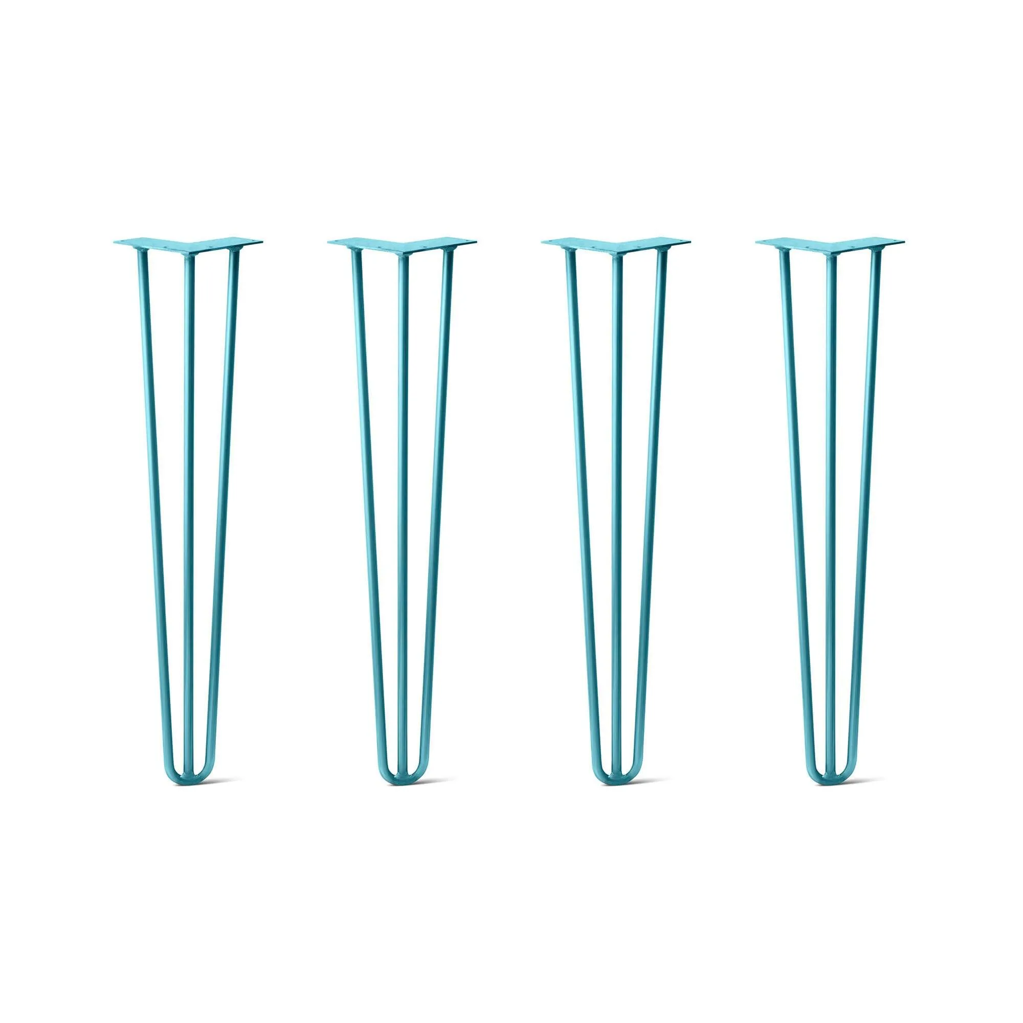 Hairpin Legs Set of 4, 3-Rod Design - Teal Powder Coated Finish