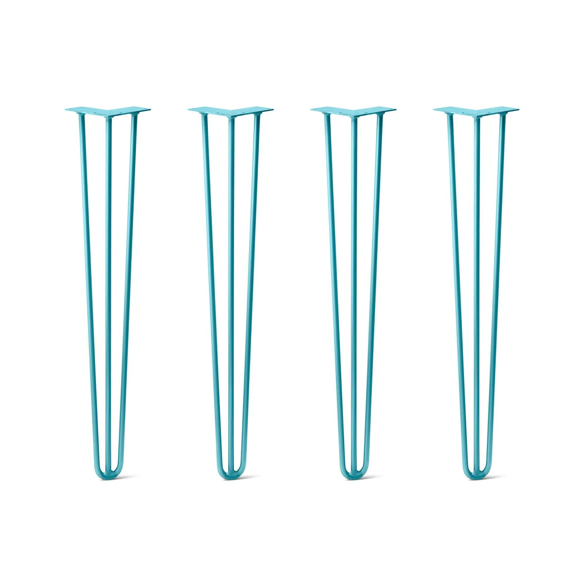 Hairpin Legs Set of 4, 3-Rod Design - Teal Powder Coated Finish