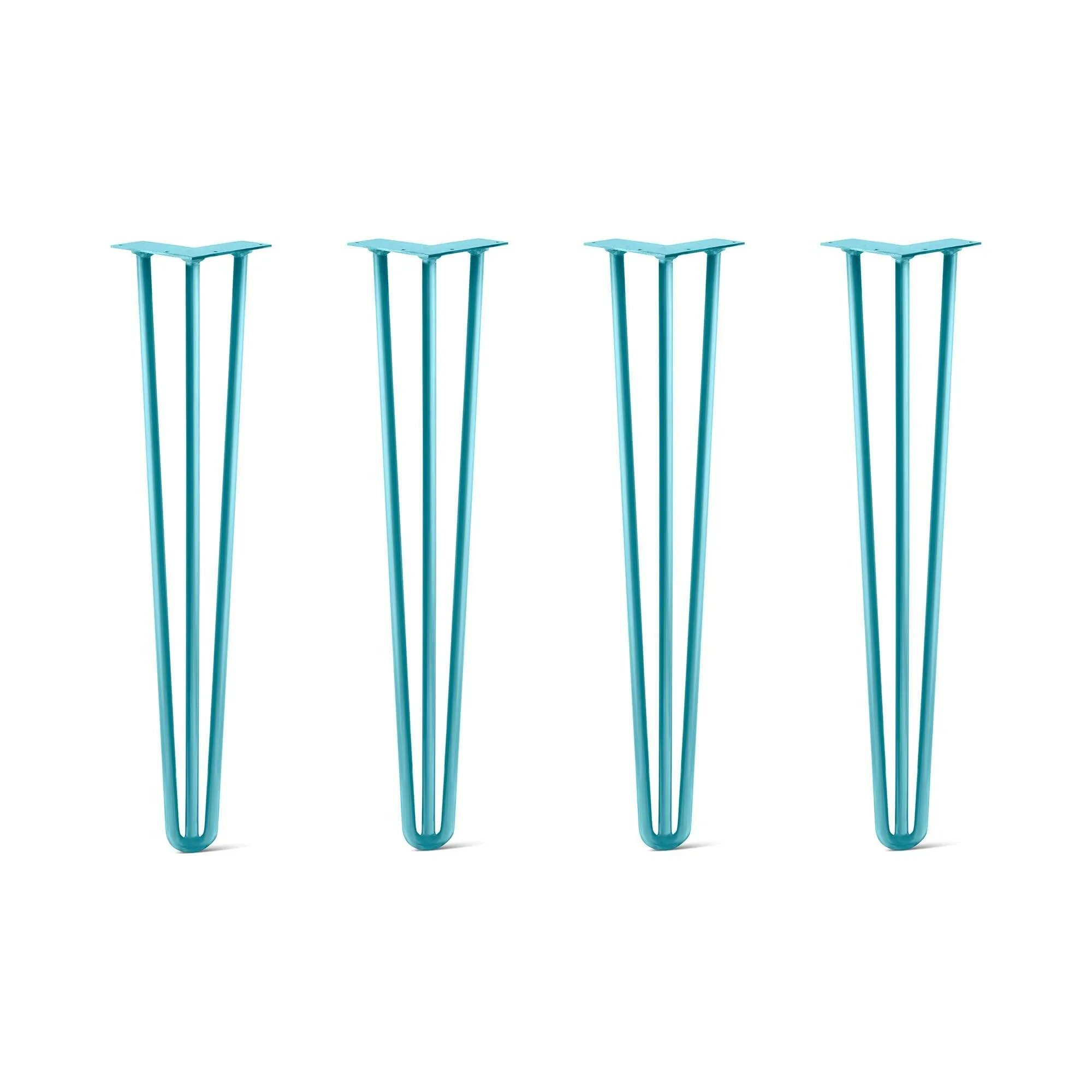 Hairpin Legs Set of 4, 3-Rod Design - Teal Powder Coated Finish