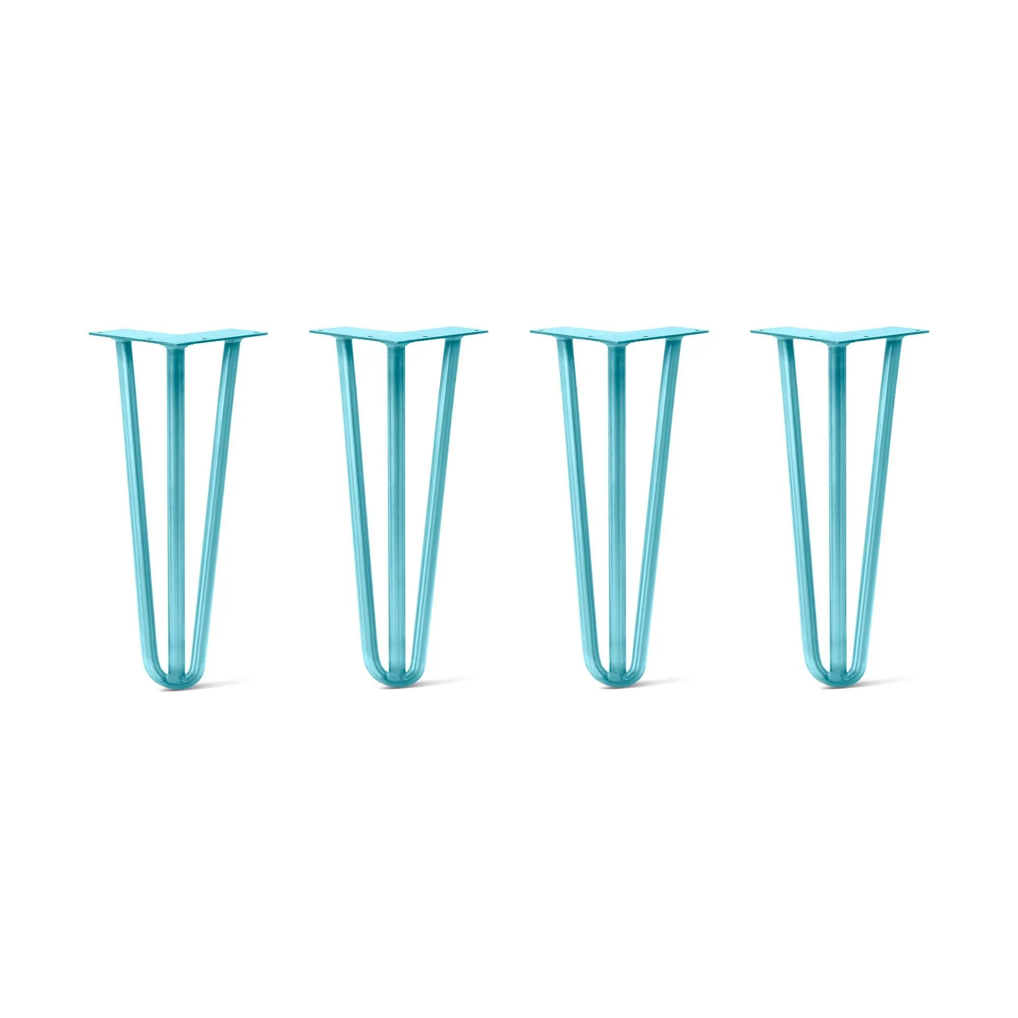 Hairpin Legs Set of 4, 3-Rod Design - Teal Powder Coated Finish