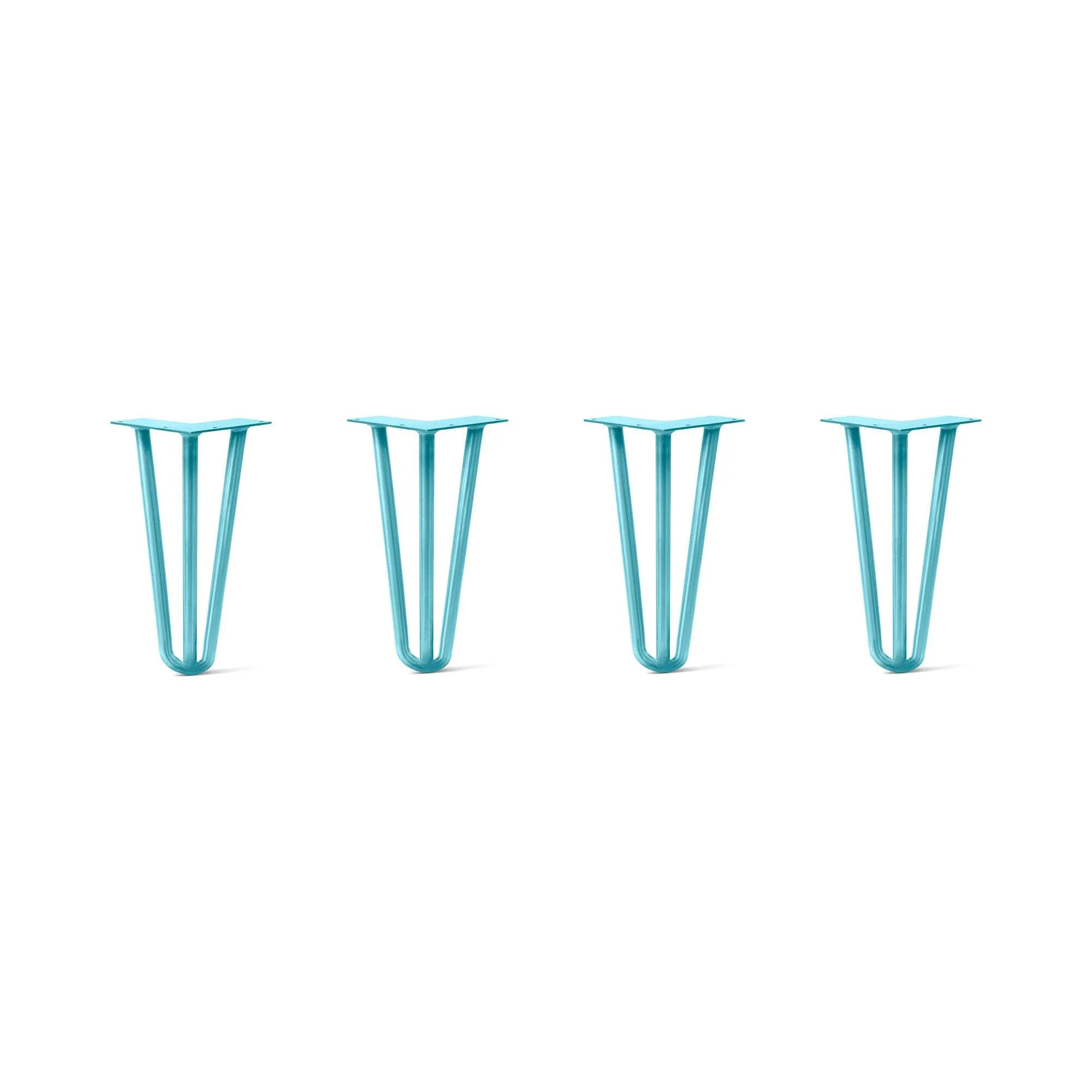 Hairpin Legs Set of 4, 3-Rod Design - Teal Powder Coated Finish