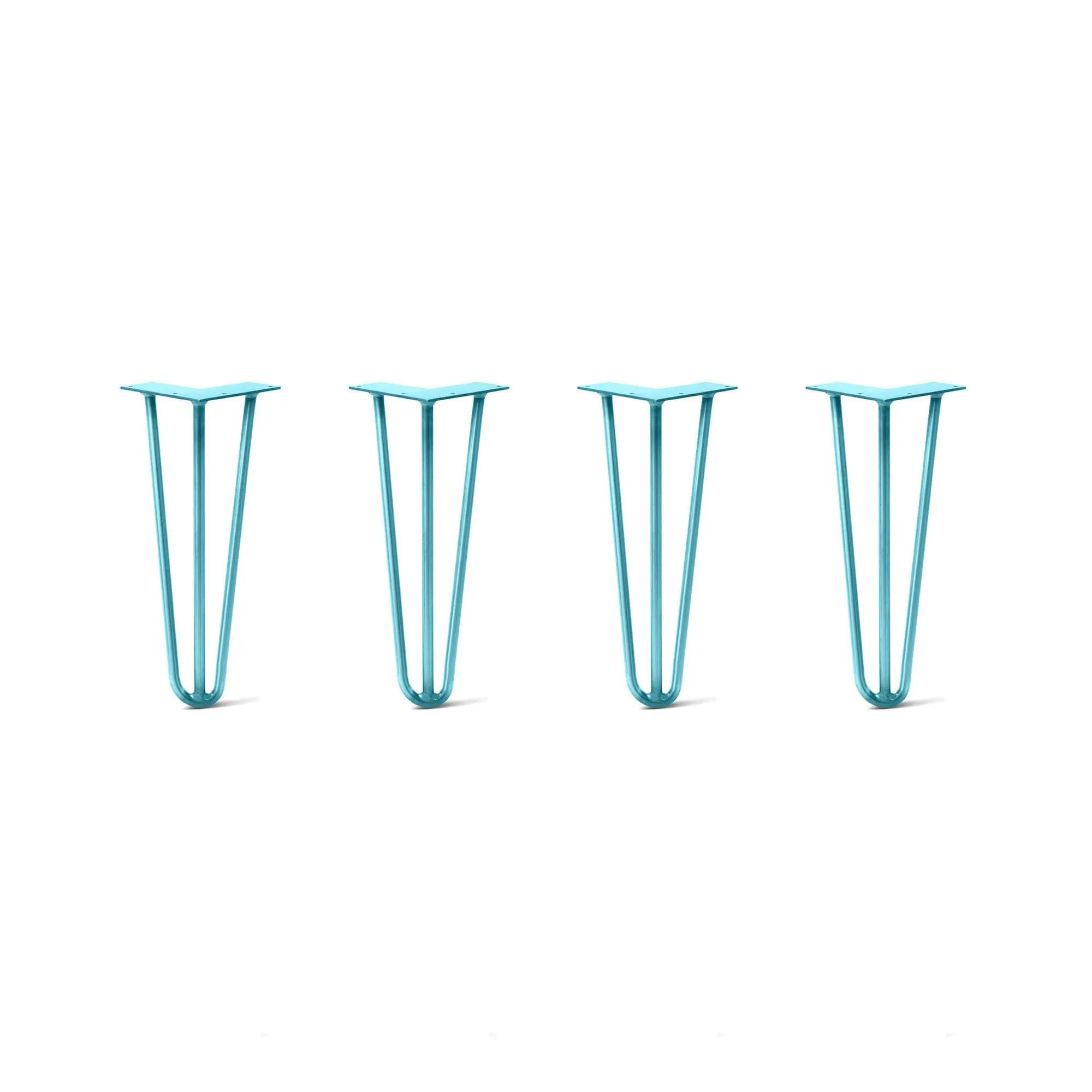 Hairpin Legs Set of 4, 3-Rod Design - Teal Powder Coated Finish