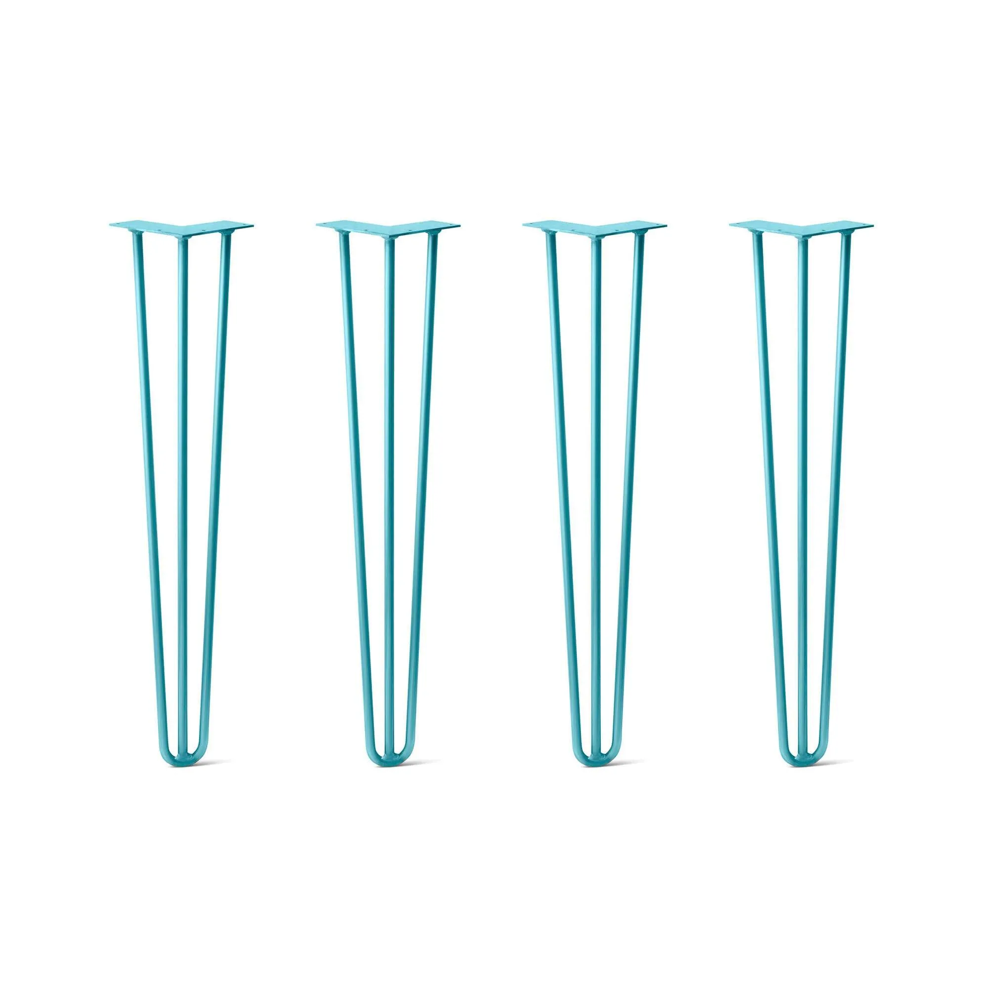 Hairpin Legs Set of 4, 3-Rod Design - Teal Powder Coated Finish