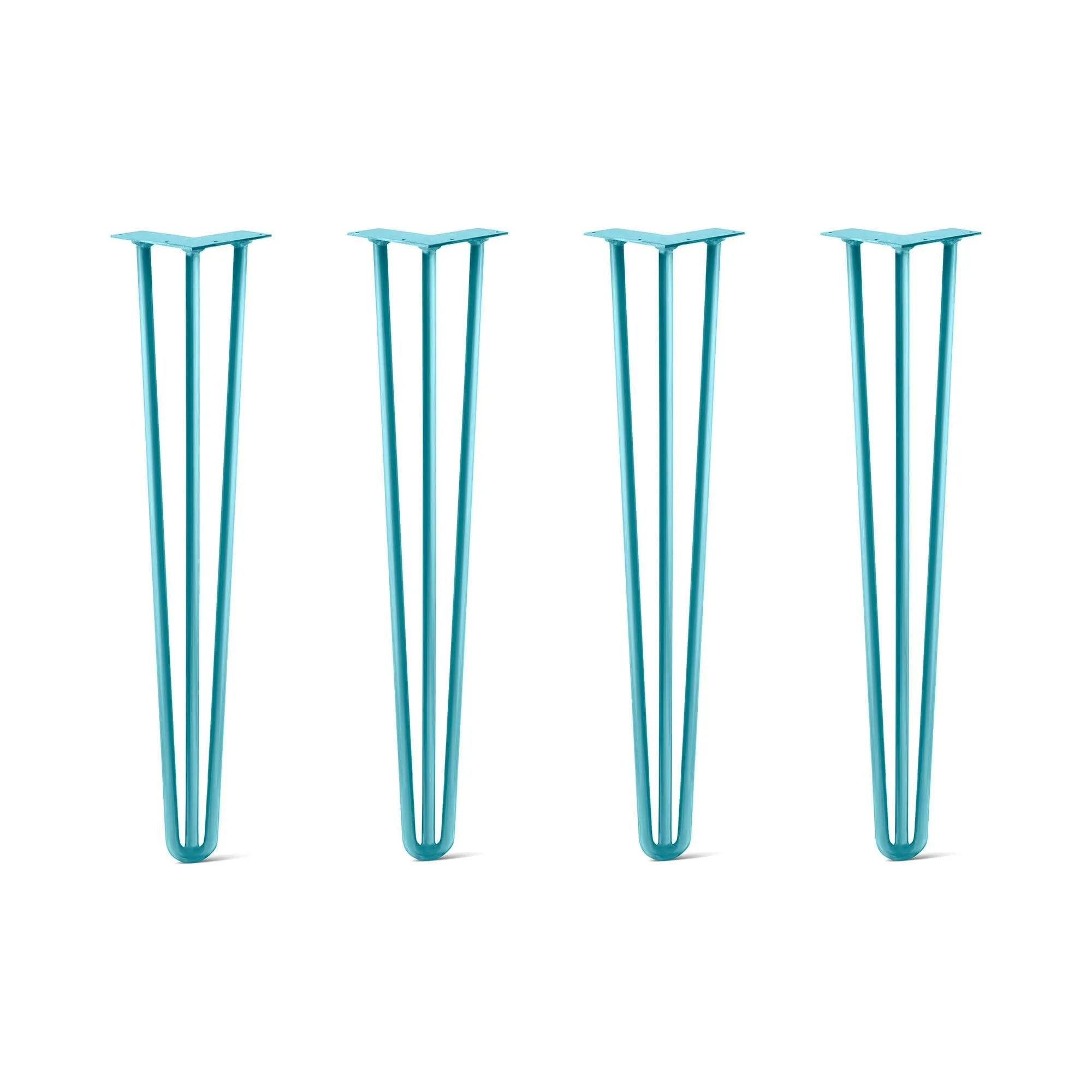 Hairpin Legs Set of 4, 3-Rod Design - Teal Powder Coated Finish