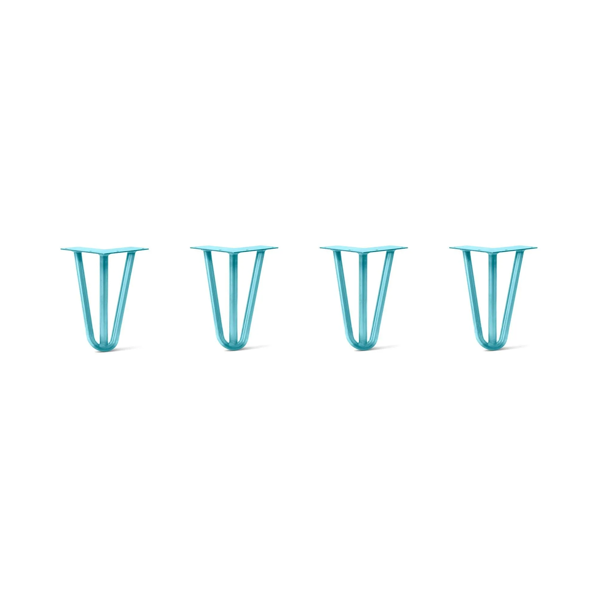 Hairpin Legs Set of 4, 3-Rod Design - Teal Powder Coated Finish