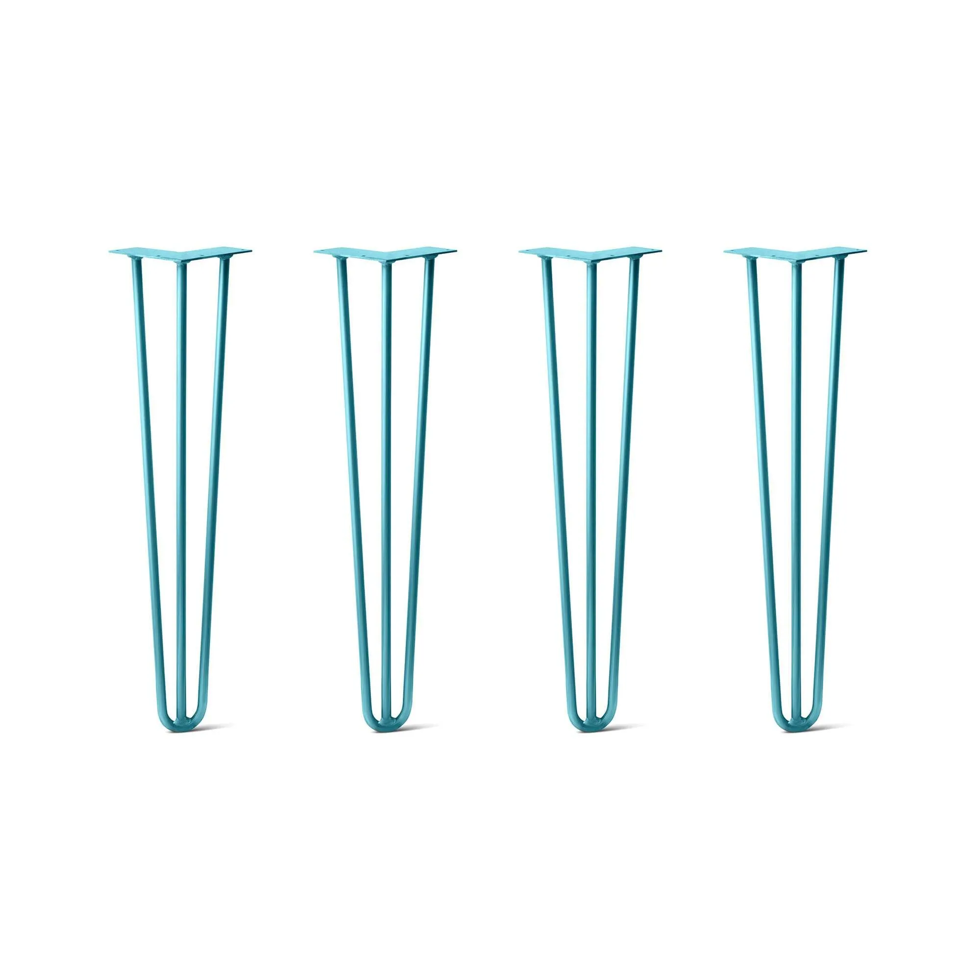 Hairpin Legs Set of 4, 3-Rod Design - Teal Powder Coated Finish