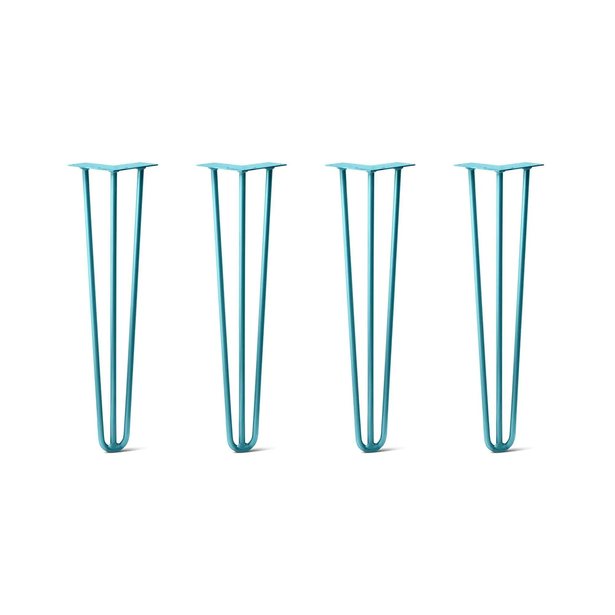 Hairpin Legs Set of 4, 3-Rod Design - Teal Powder Coated Finish