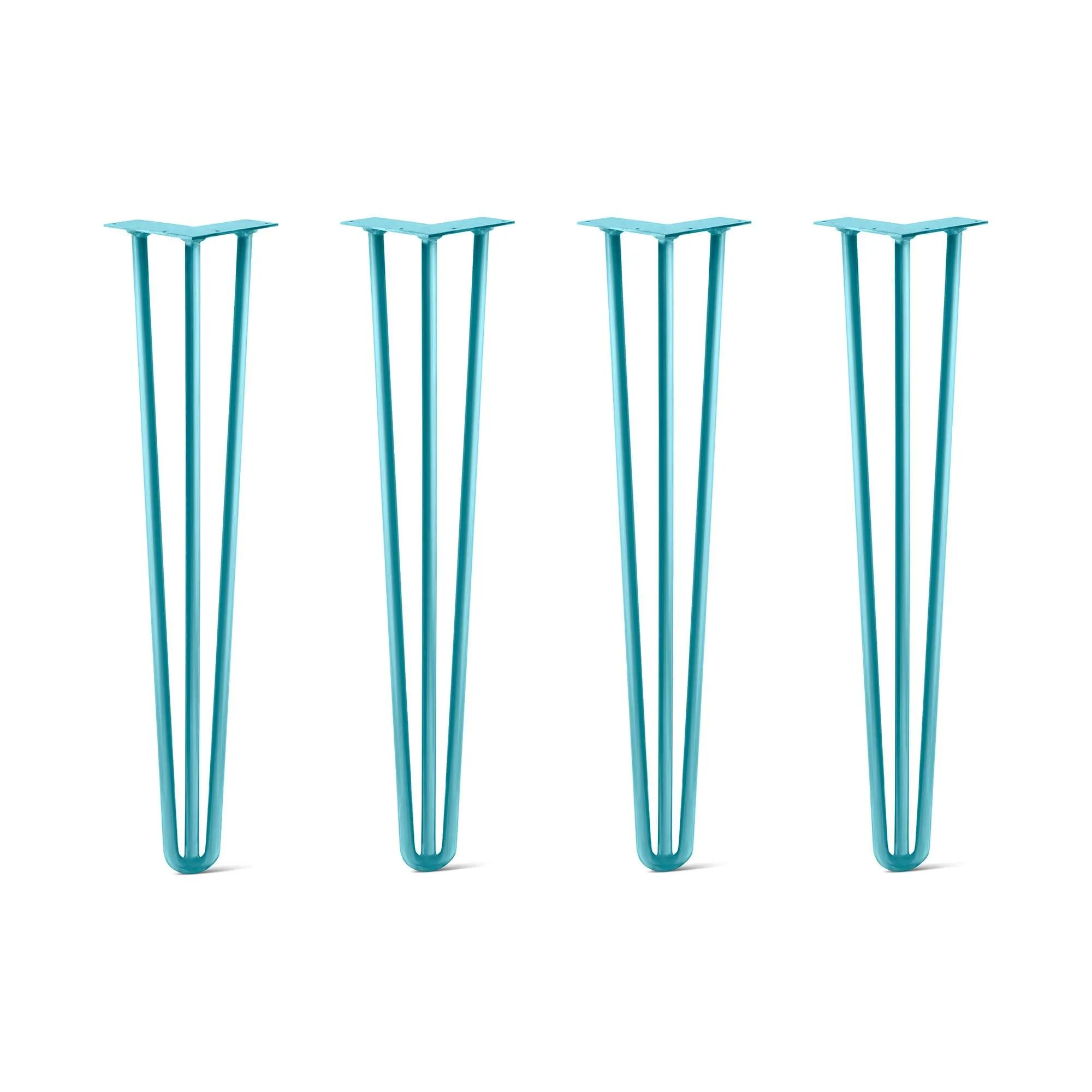 Hairpin Legs Set of 4, 3-Rod Design - Teal Powder Coated Finish