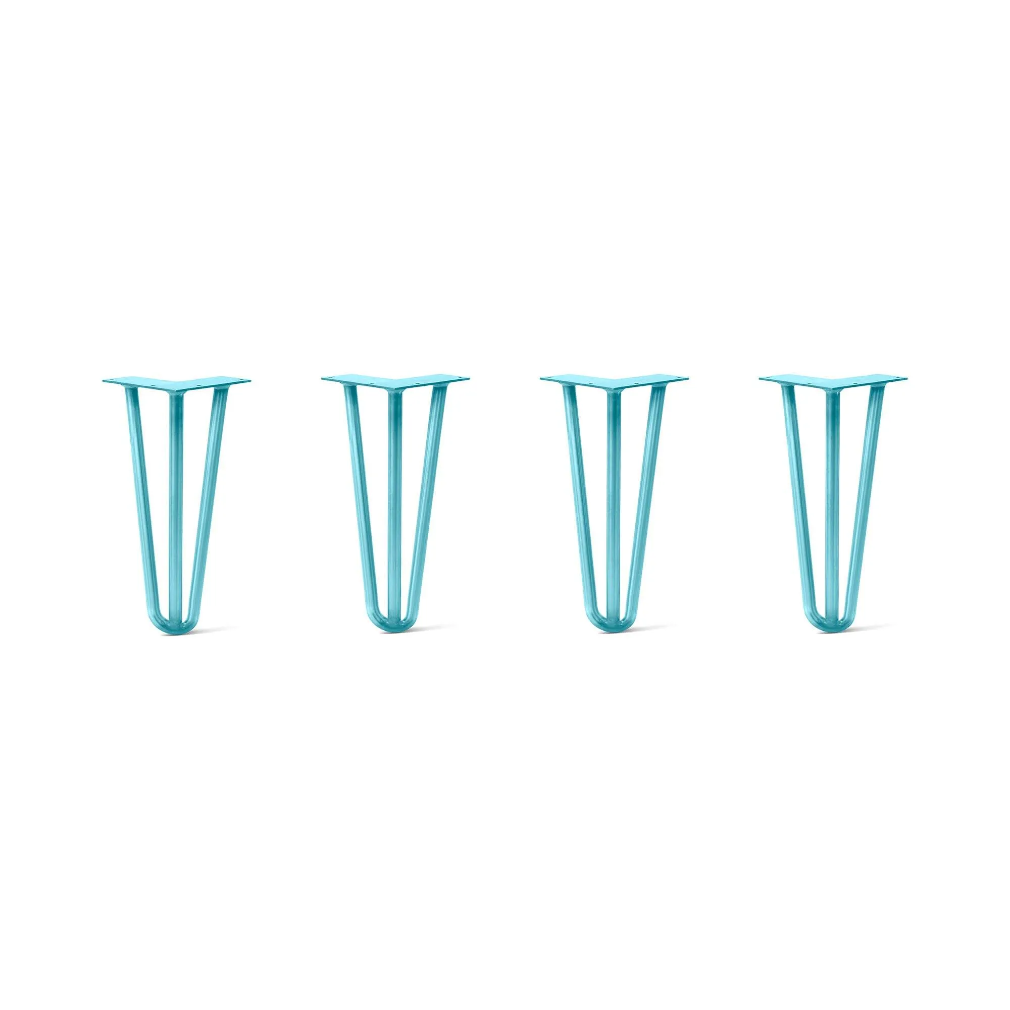 Hairpin Legs Set of 4, 3-Rod Design - Teal Powder Coated Finish