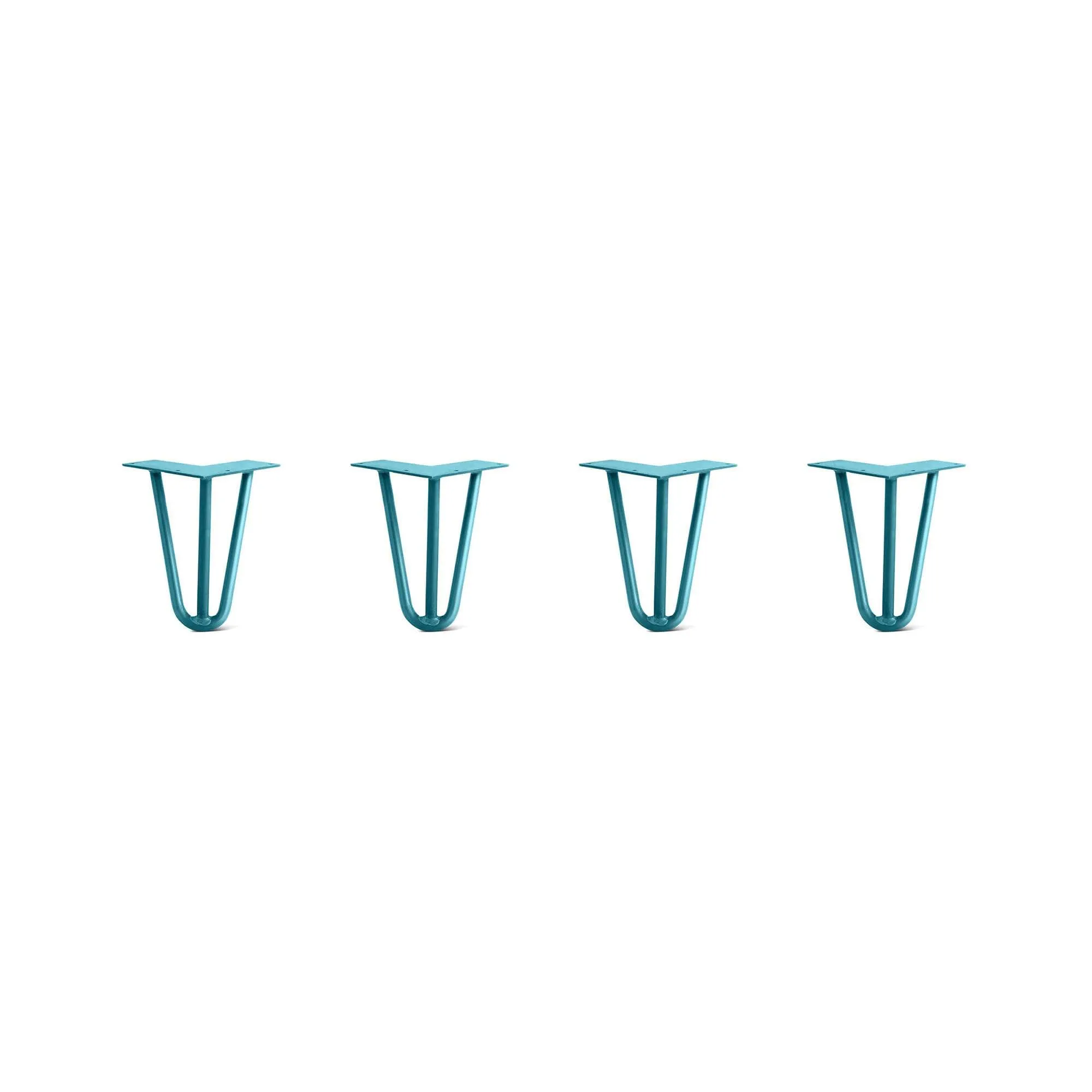 Hairpin Legs Set of 4, 3-Rod Design - Teal Powder Coated Finish