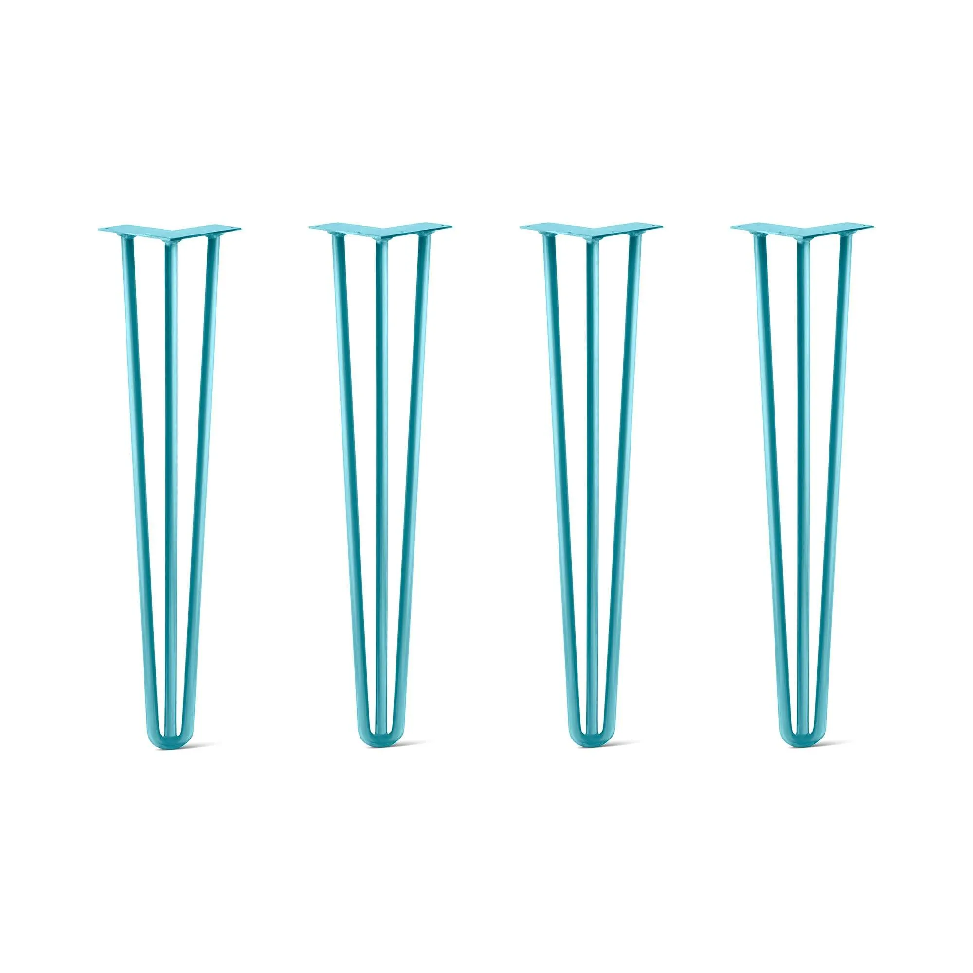 Hairpin Legs Set of 4, 3-Rod Design - Teal Powder Coated Finish