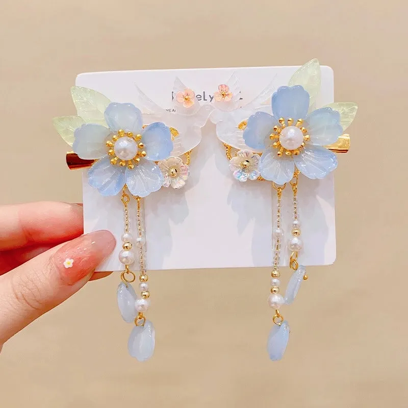 Hanfu Headwear Women's Children's Tassel Antique Hair Accessories Ancient Chinese Style Hairpin Girl's Princess Accessories Girl's Hairpin