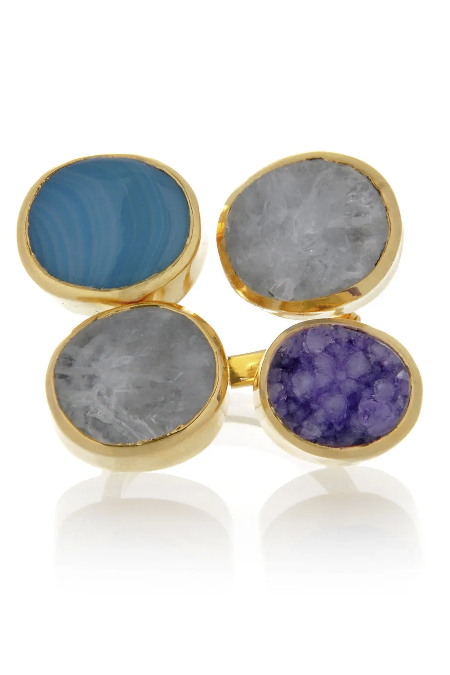 ISHARYA DRUZY Amethyst Agate Cocktail Ring