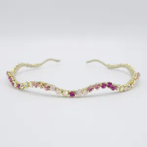 jeweled thin wave headband rhinestone embellished hair accessory for women