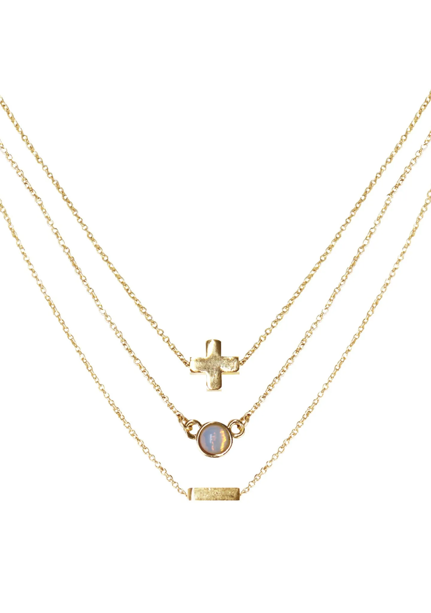 Journey Opal Delicate Chain Necklace Set