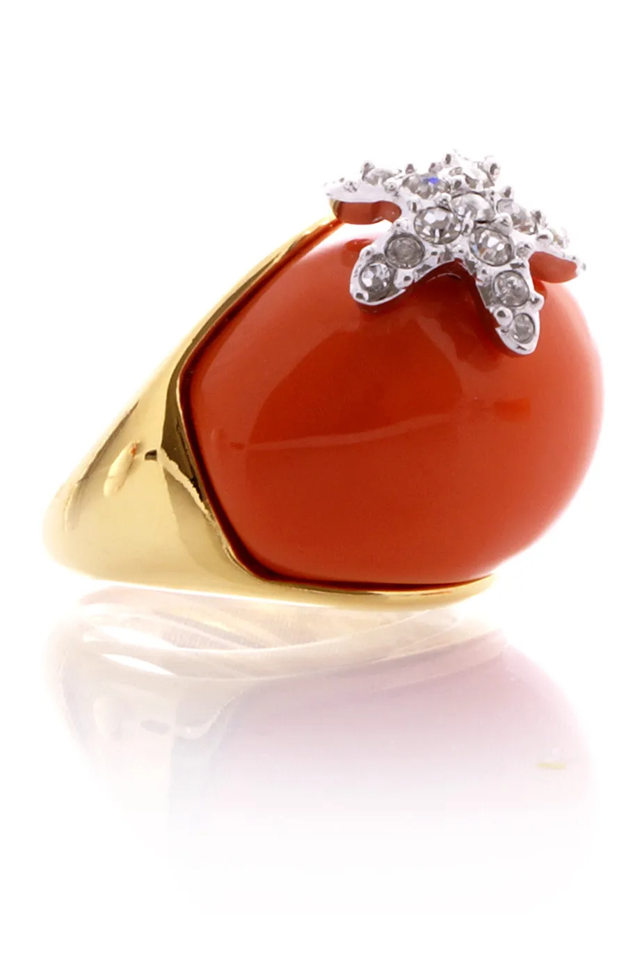 KENNETH JAY LANE Coral Starfish Dome Ring