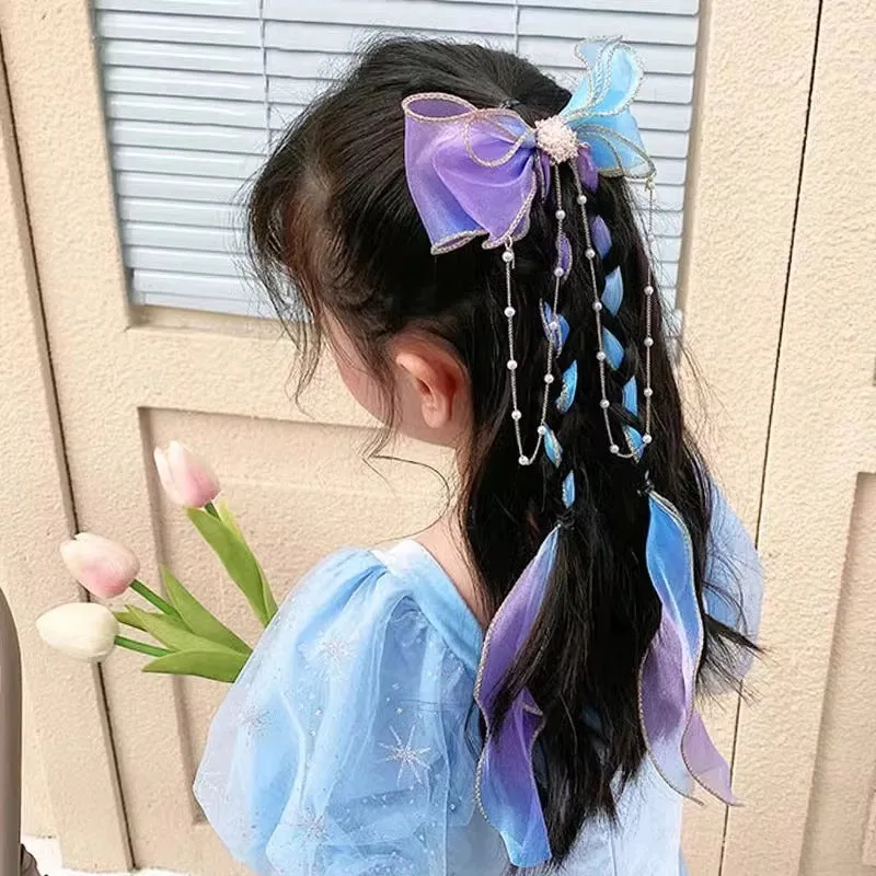 Kid'S Casual Simple Style Bow Knot Synthetic Yarn Mixed Materials Hair Clip