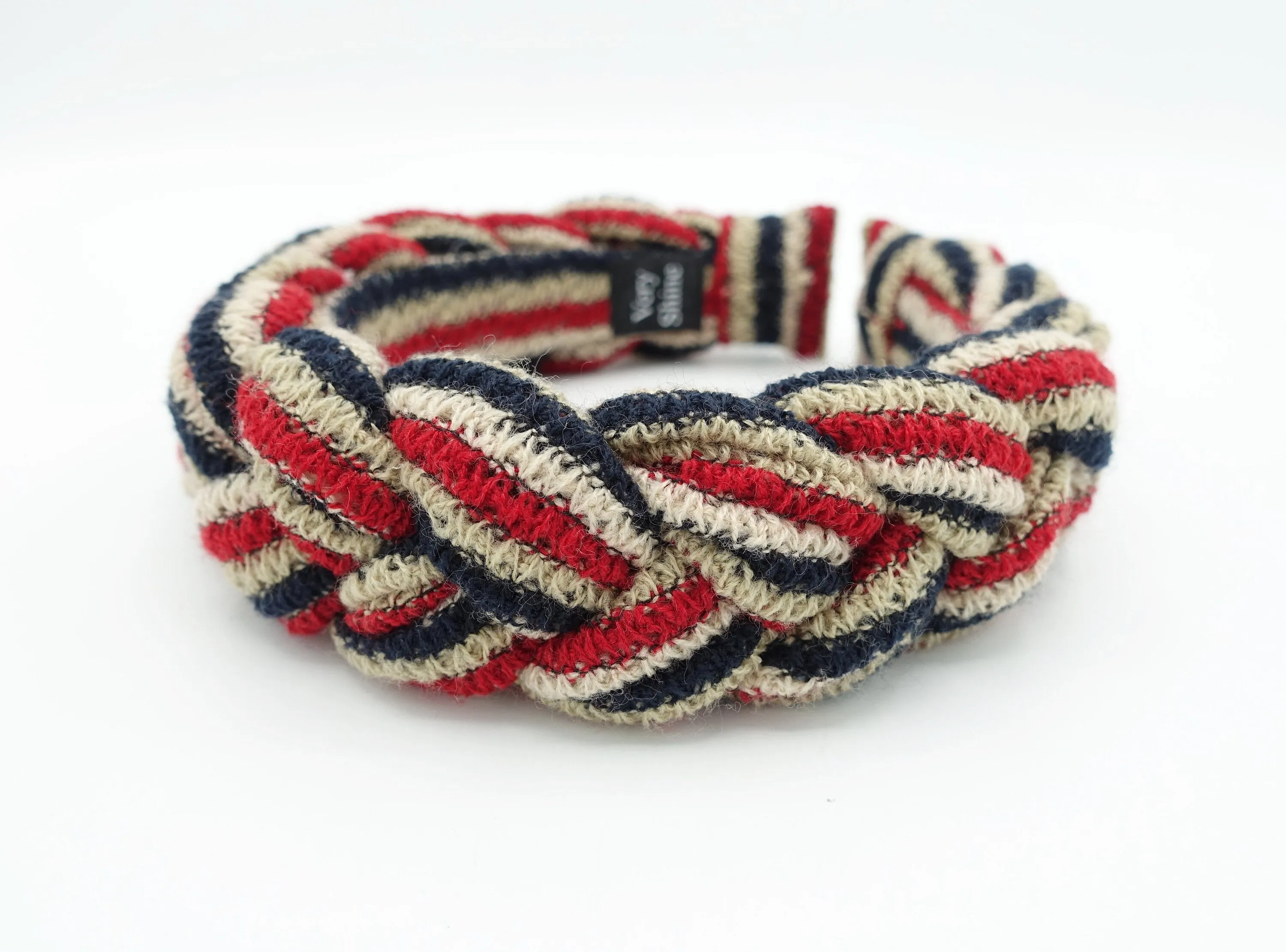 knit braided headband stripe hairband chuncky stylish hair accessory for women