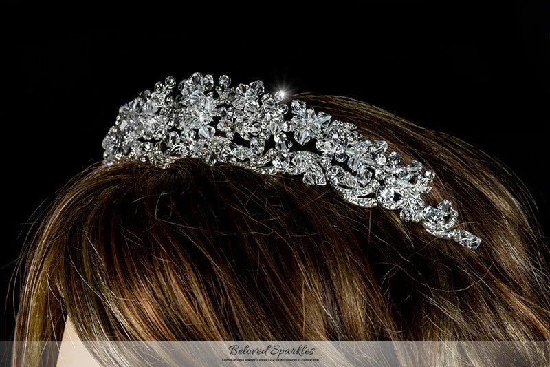 Leda Cluster Statement Silver Tiara | Swarovski Crystal