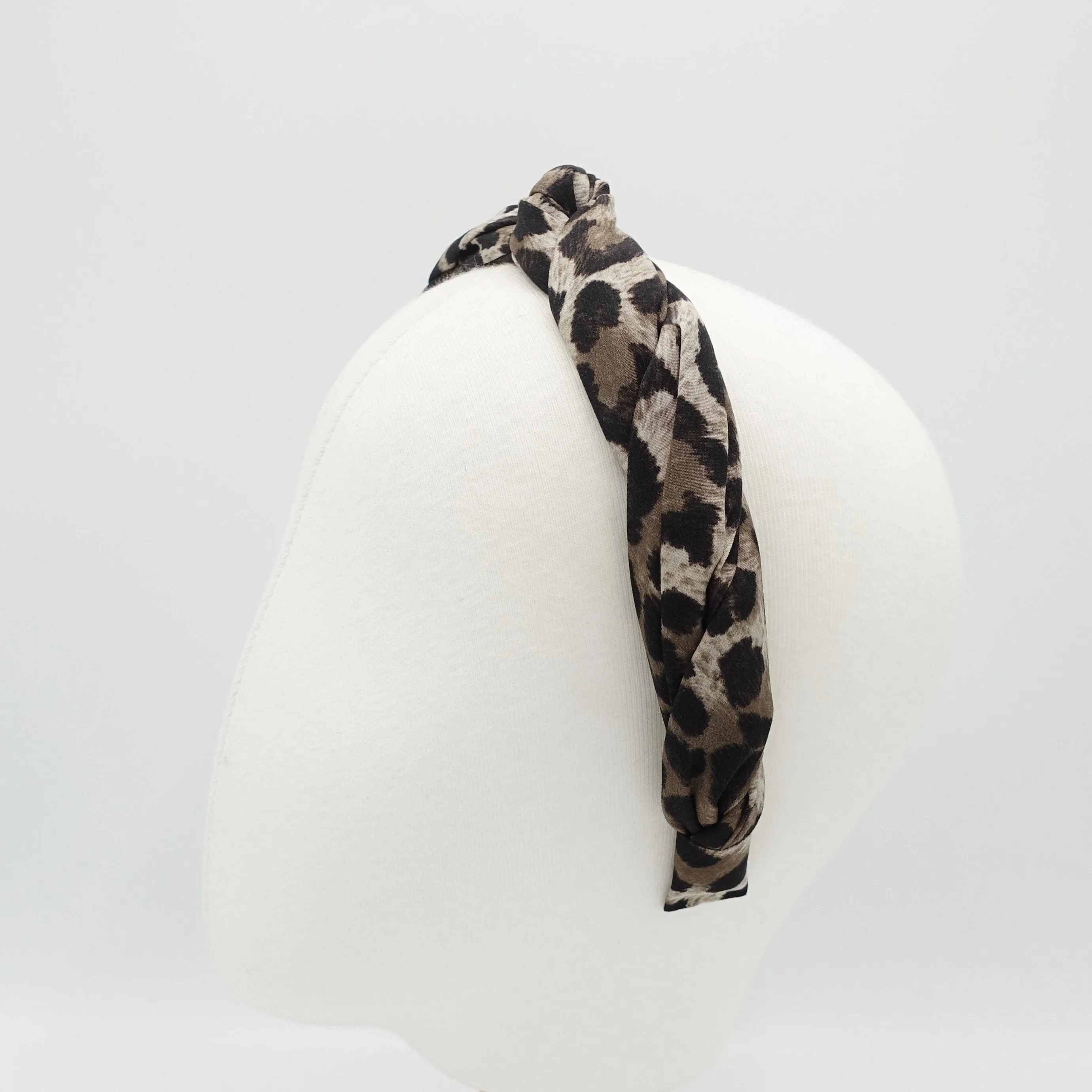 leopard print  print 2 strand crossed round braided headband for women