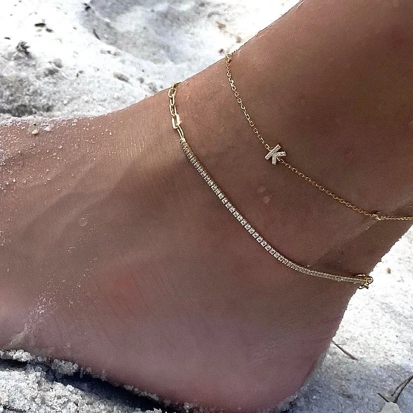 LETTER ANKLET SET