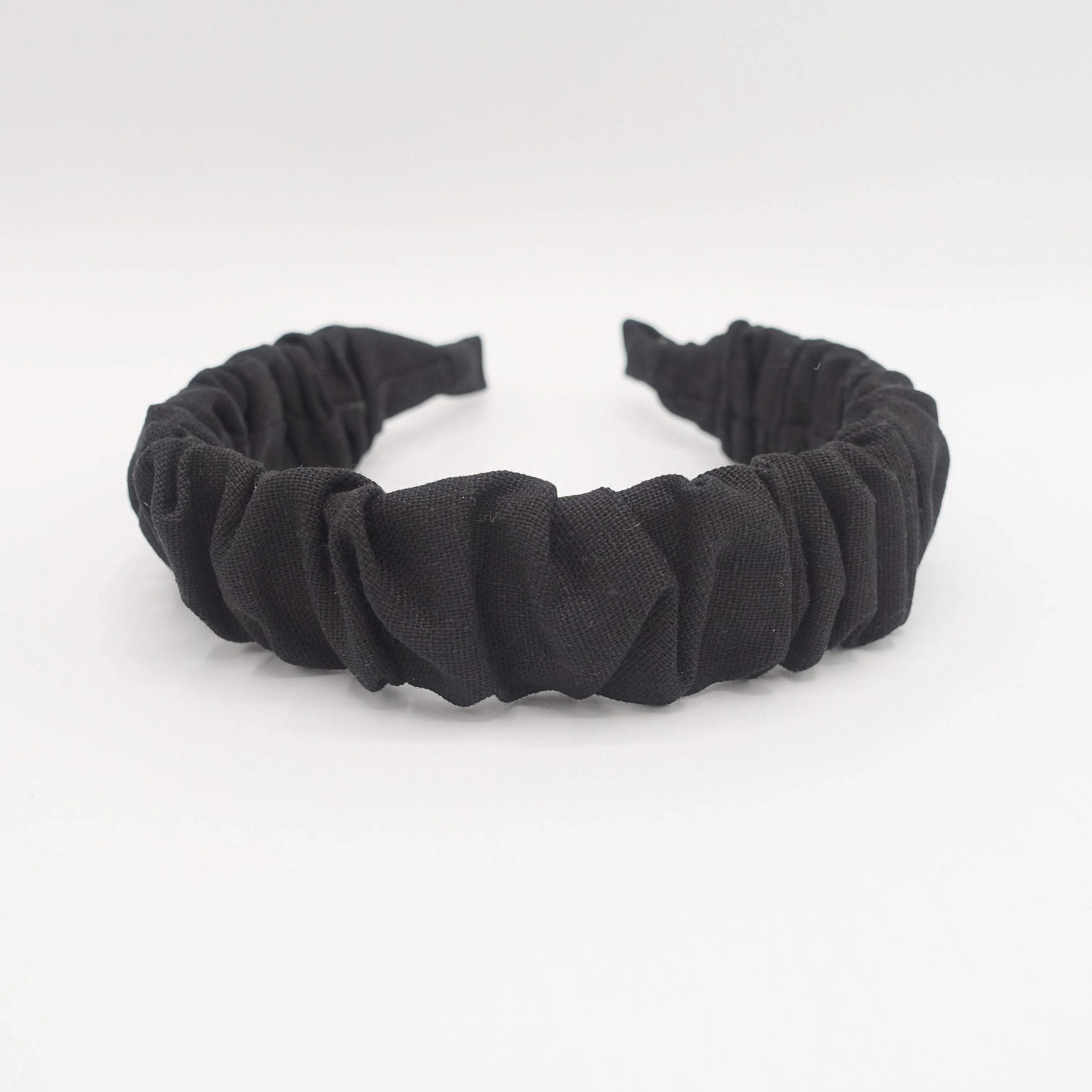 linen blend headband ruched hairband for women