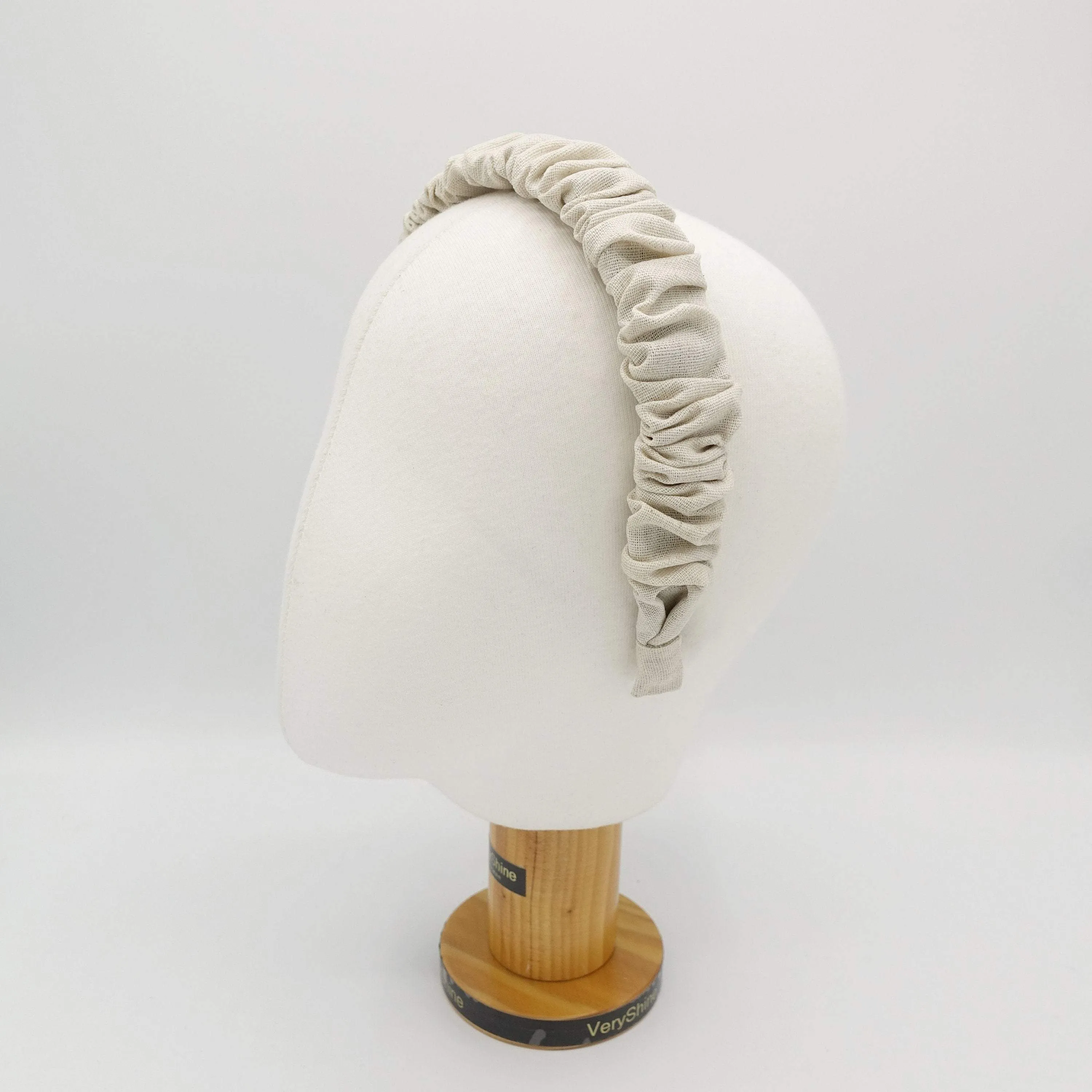 linen blend headband ruched hairband for women