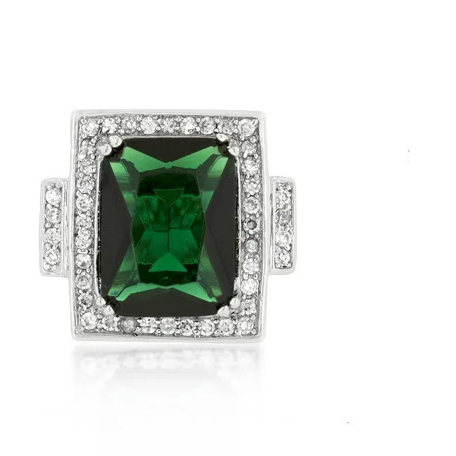 Louie 7ct Cushion Emerald Vintage Cocktail Ring | 8ct