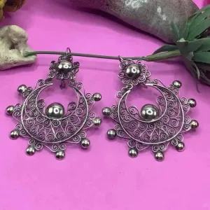 Mexican Oaxacan silver filigree earrings